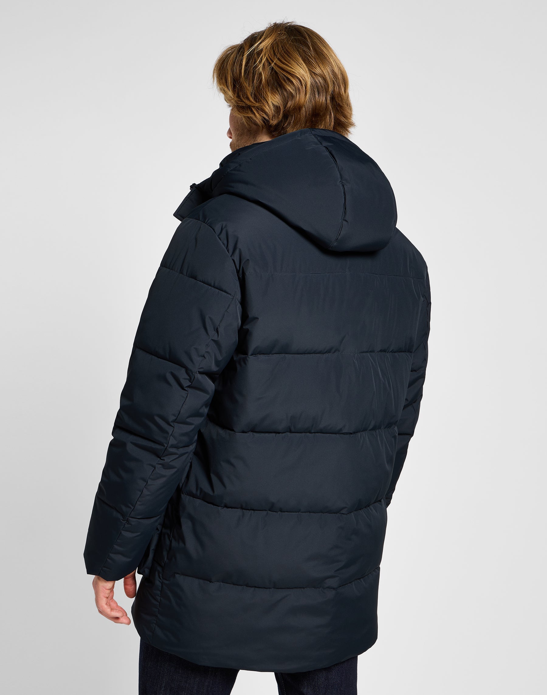 Long Puffer Jacket in Black