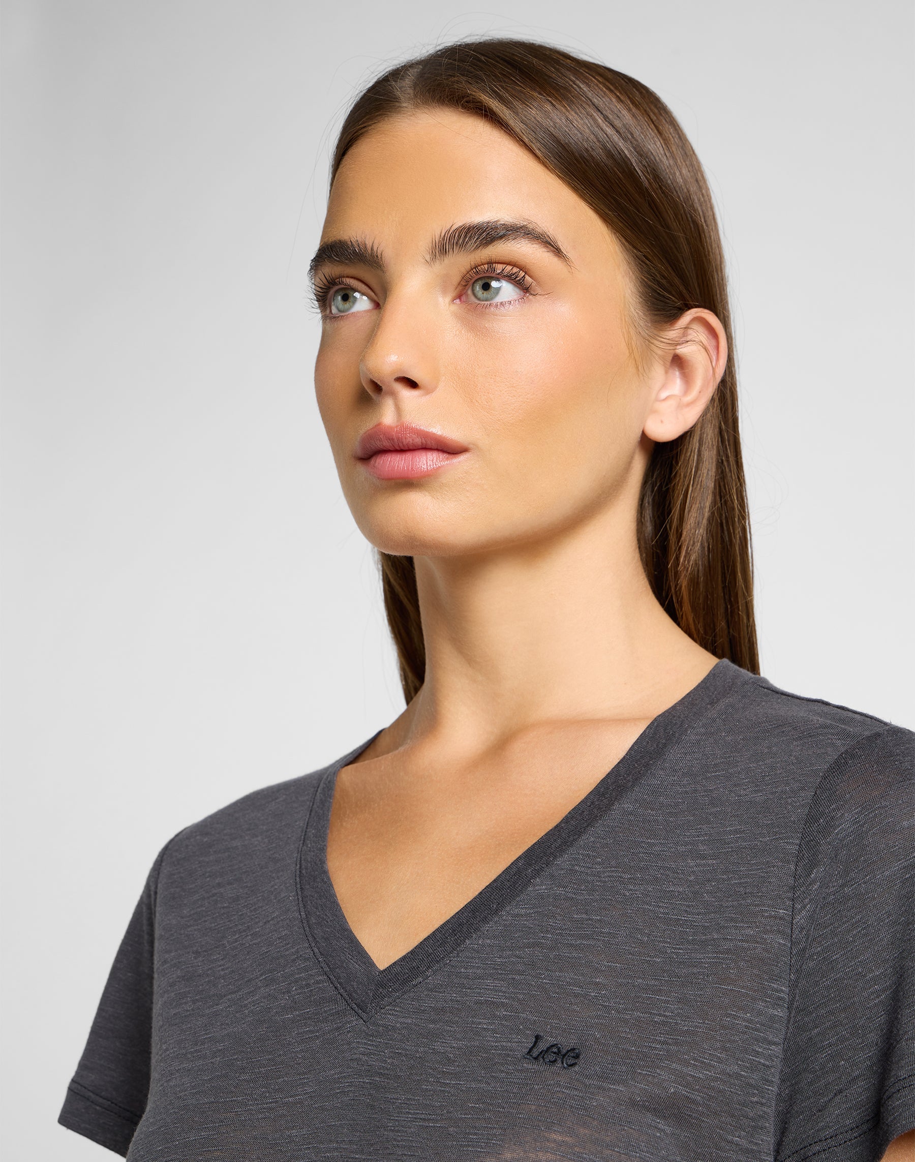 V Neck Tee in Black