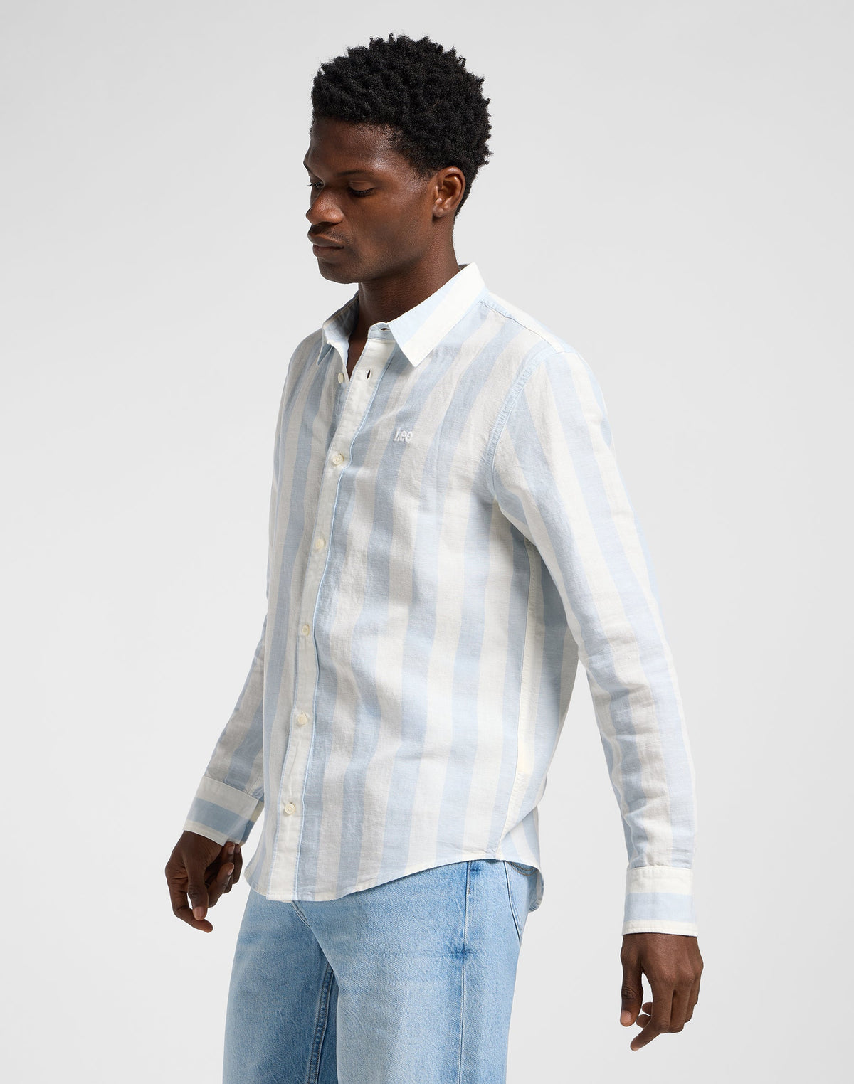 Patch Shirt in Shy Blue