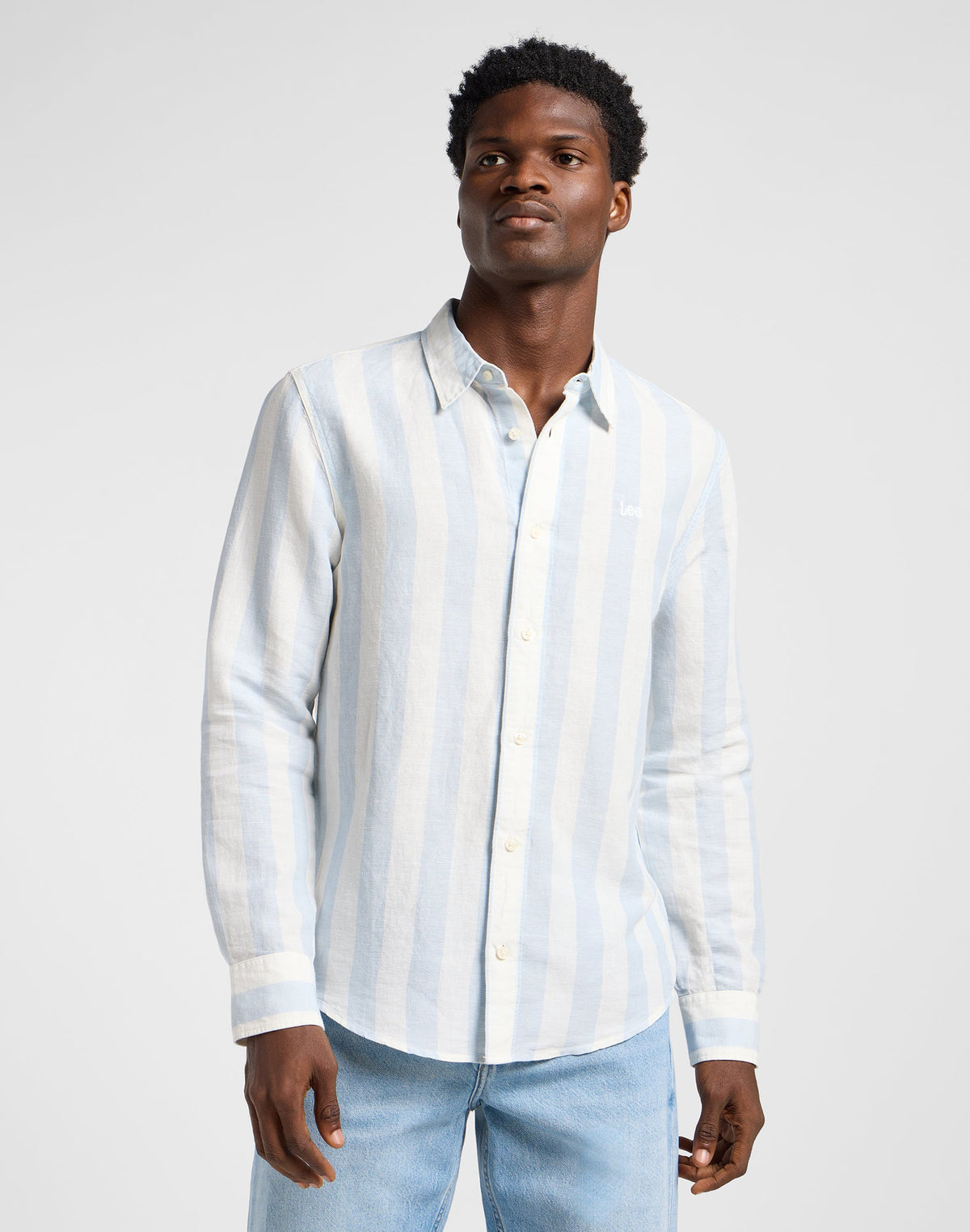 Patch Shirt in Shy Blue
