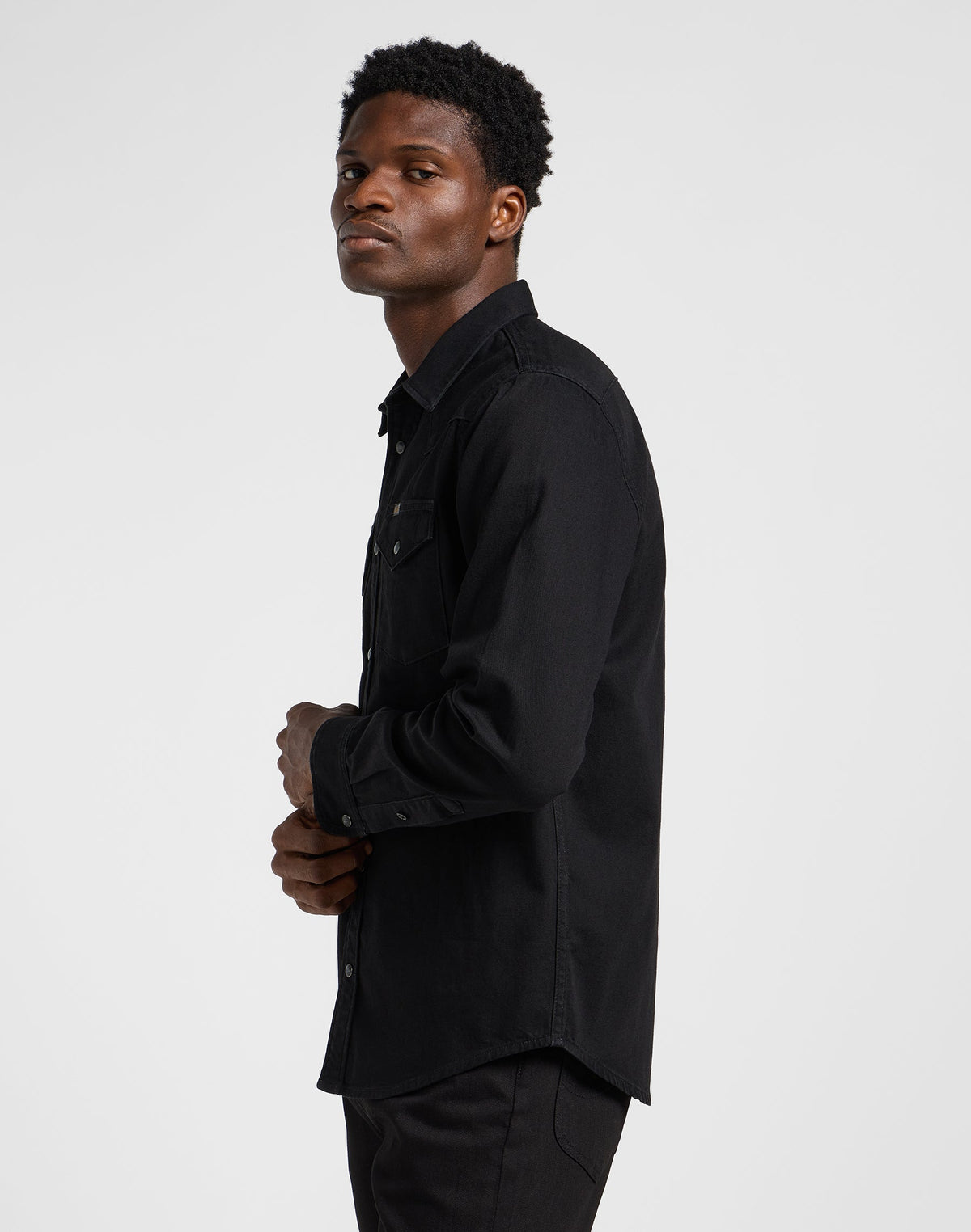 Regular Western Shirt in Black