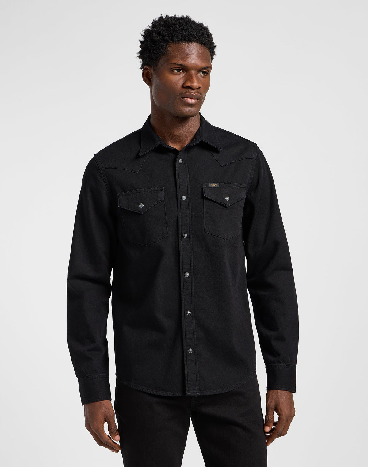 Regular Western Shirt in Black