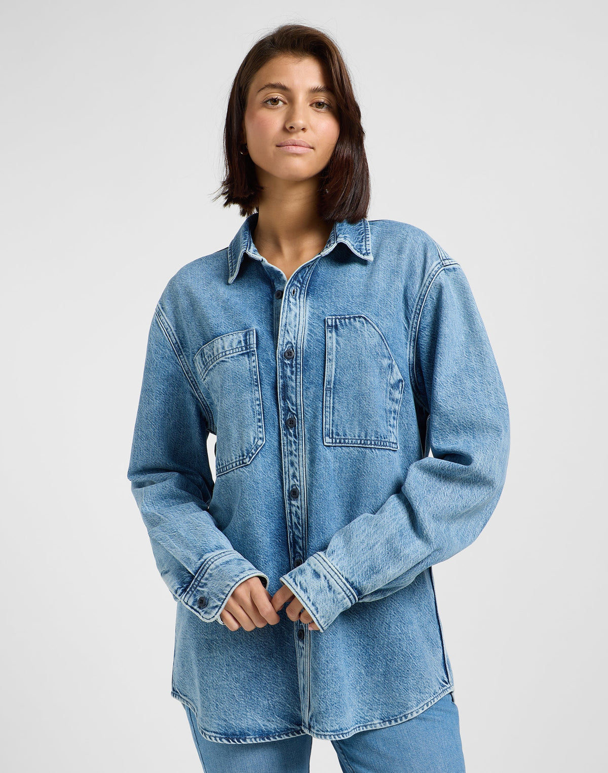 Engineer Overshirt in Blue Meadow Wash