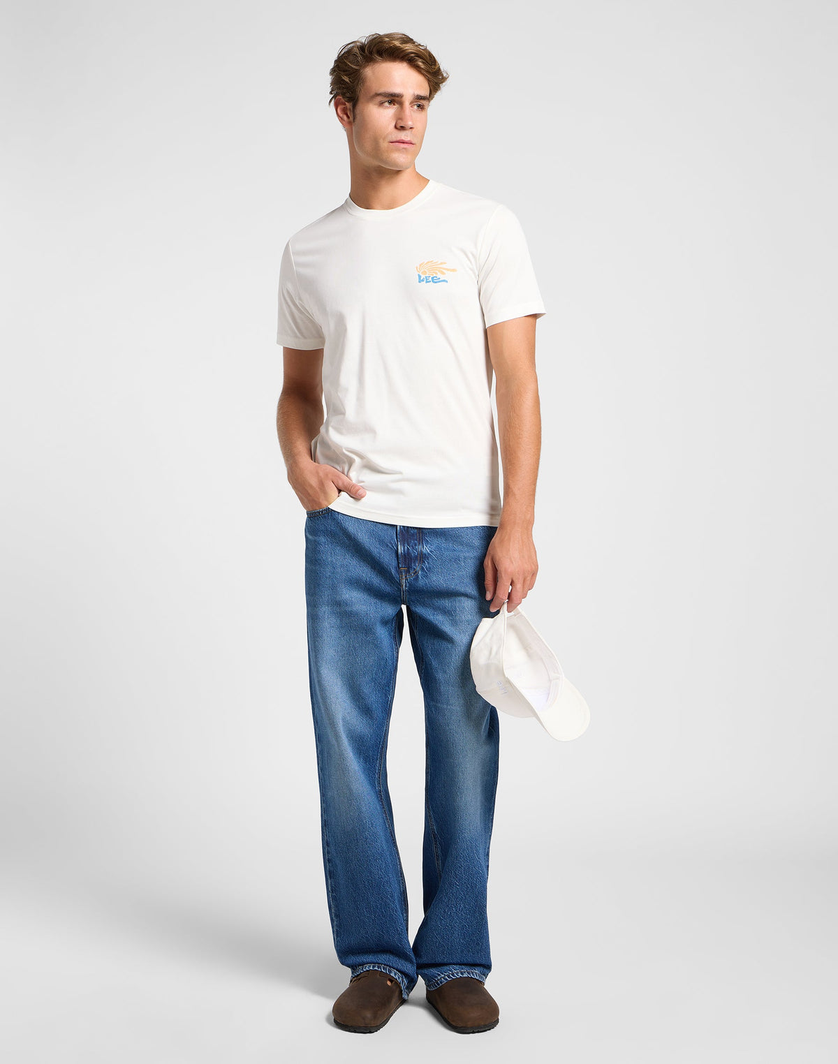 Medium Logo Tee in Ecru