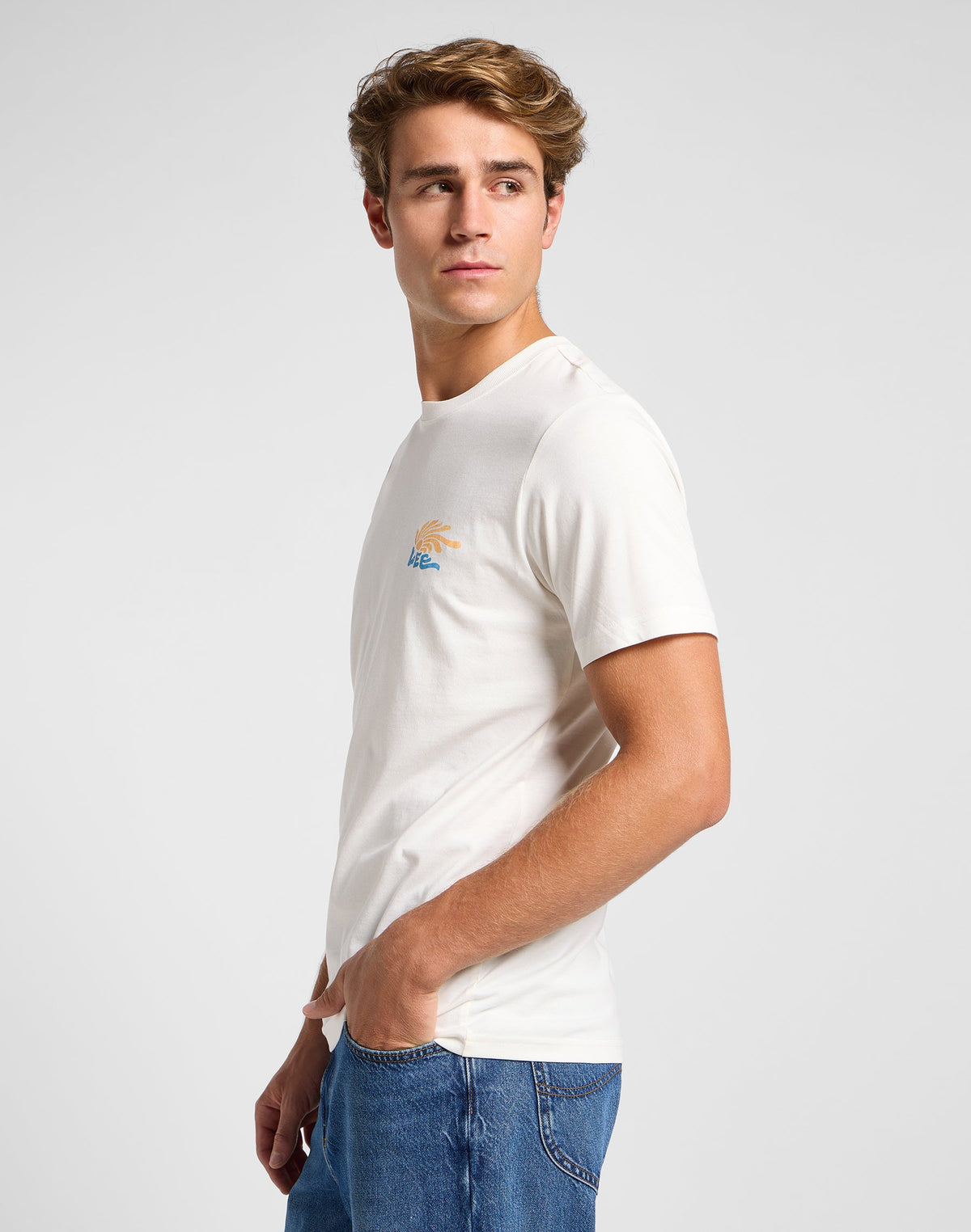 Medium Logo Tee in Ecru