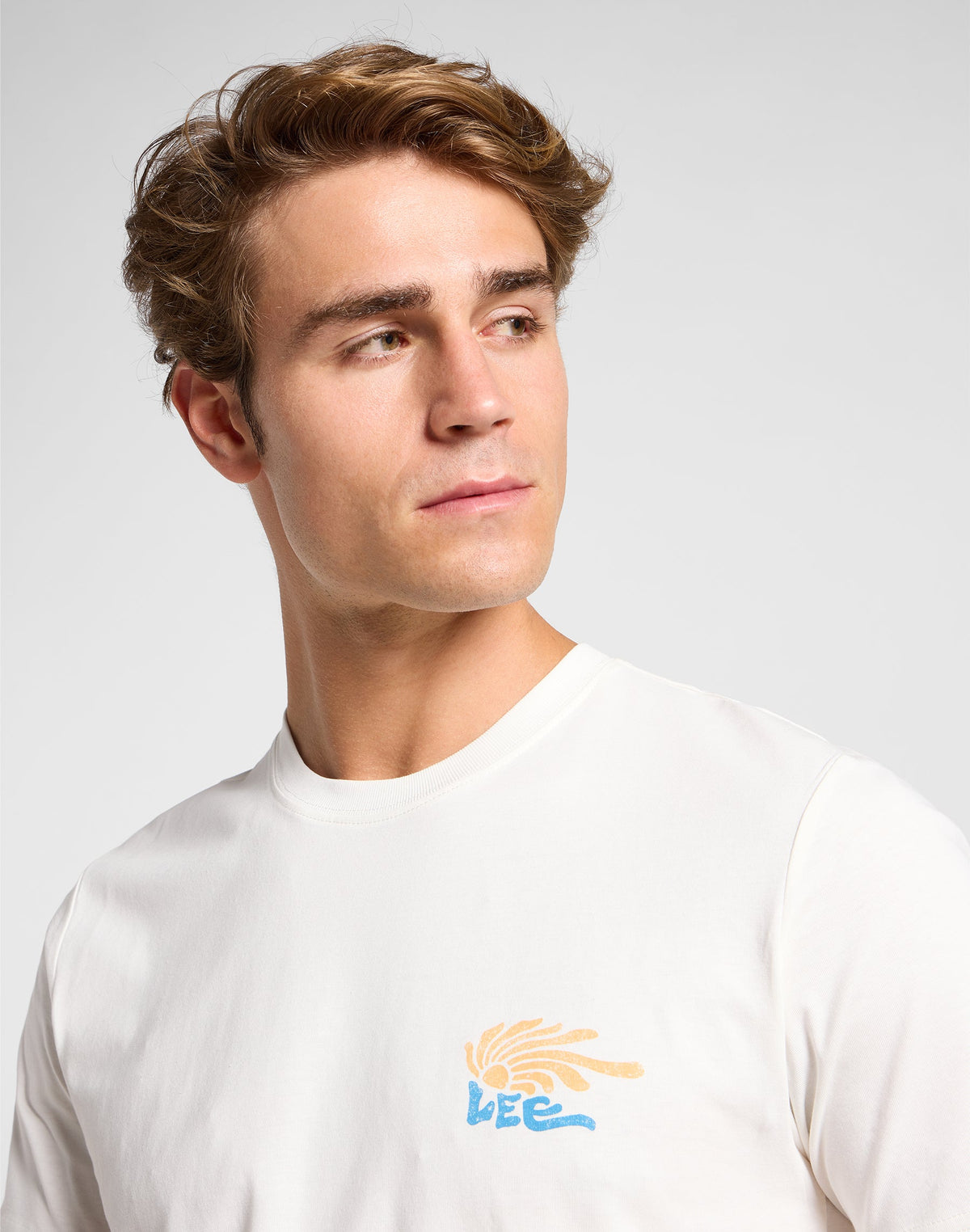 Medium Logo Tee in Ecru