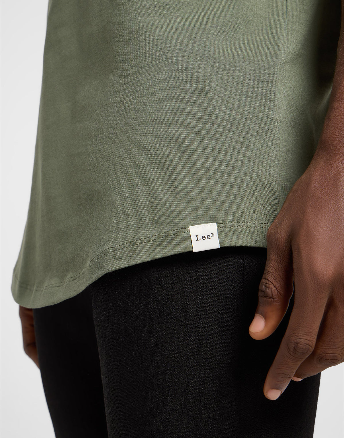 Shaped Tee in Olive Grove