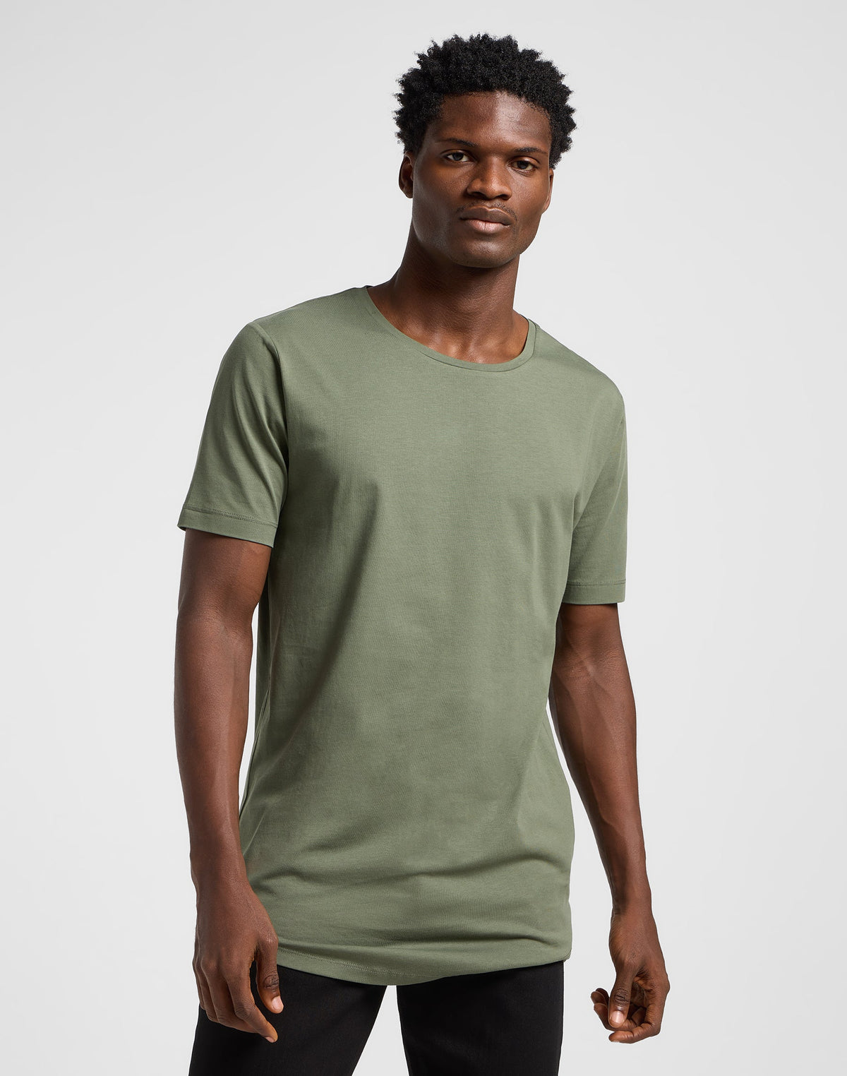 Shaped Tee in Olive Grove