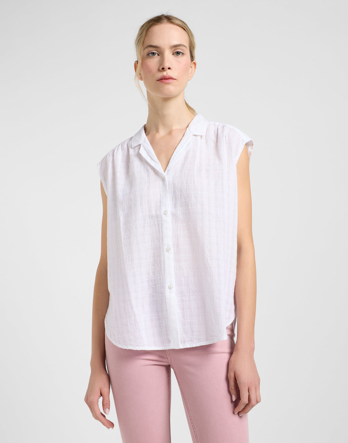 Cap Sleeve Shirt in Bright White
