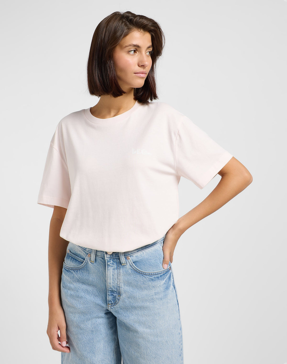 Graphic Tee in Frost Pink
