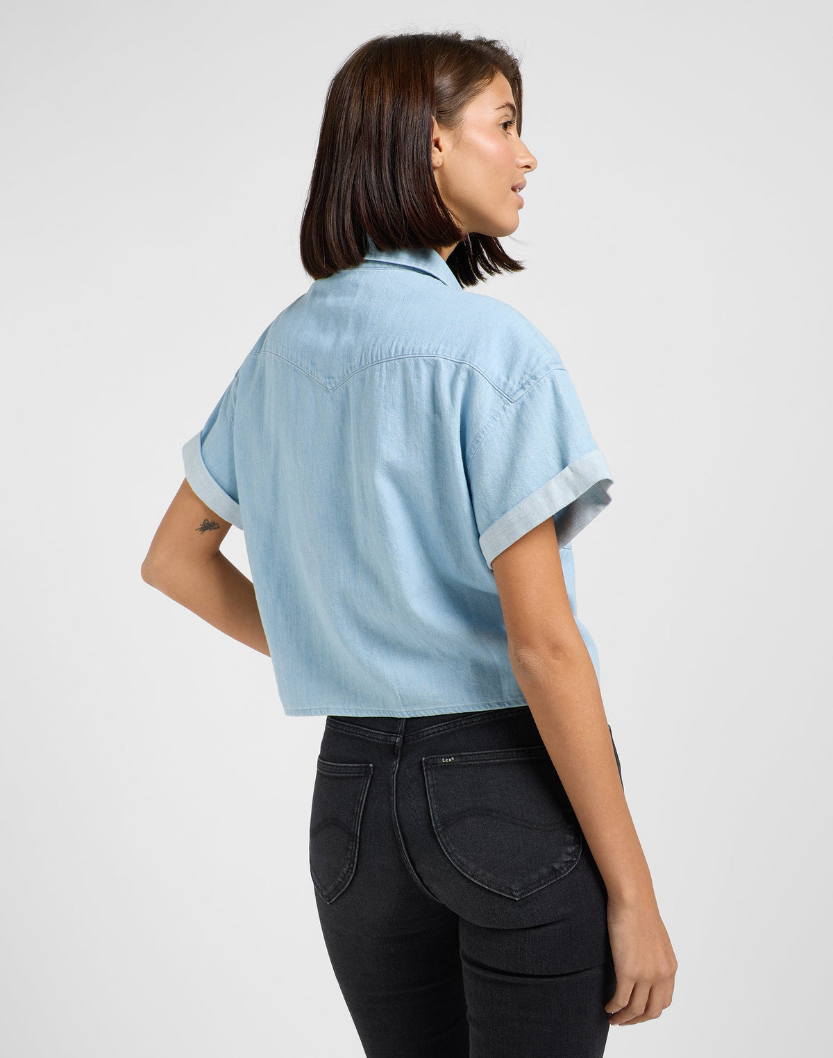 Crop Tied Western Shirt in Light Mood