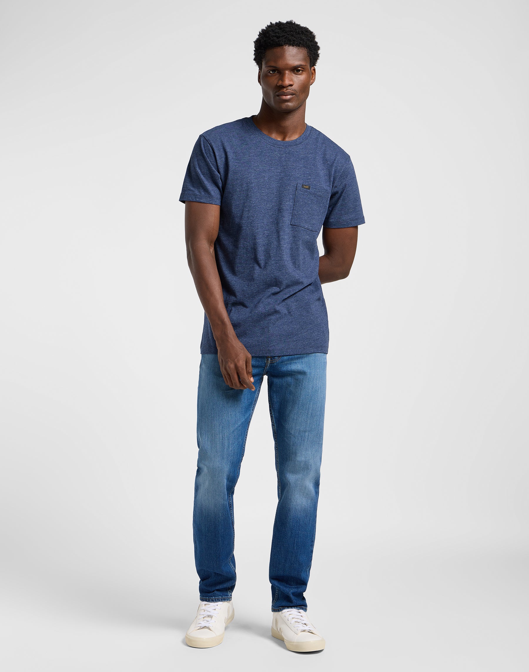 Ultimate Pocket Tee in Navy Mele