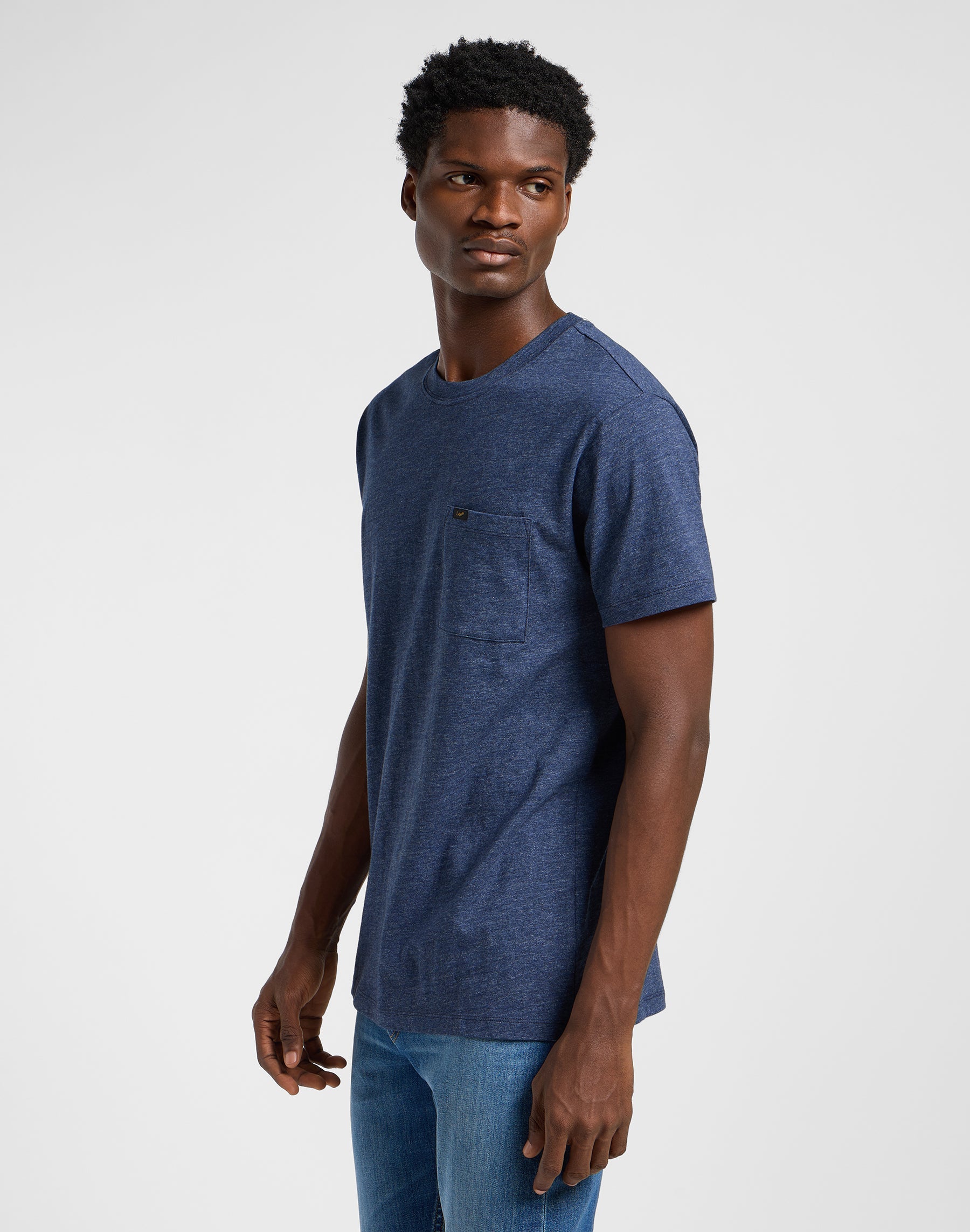 Ultimate Pocket Tee in Navy Mele