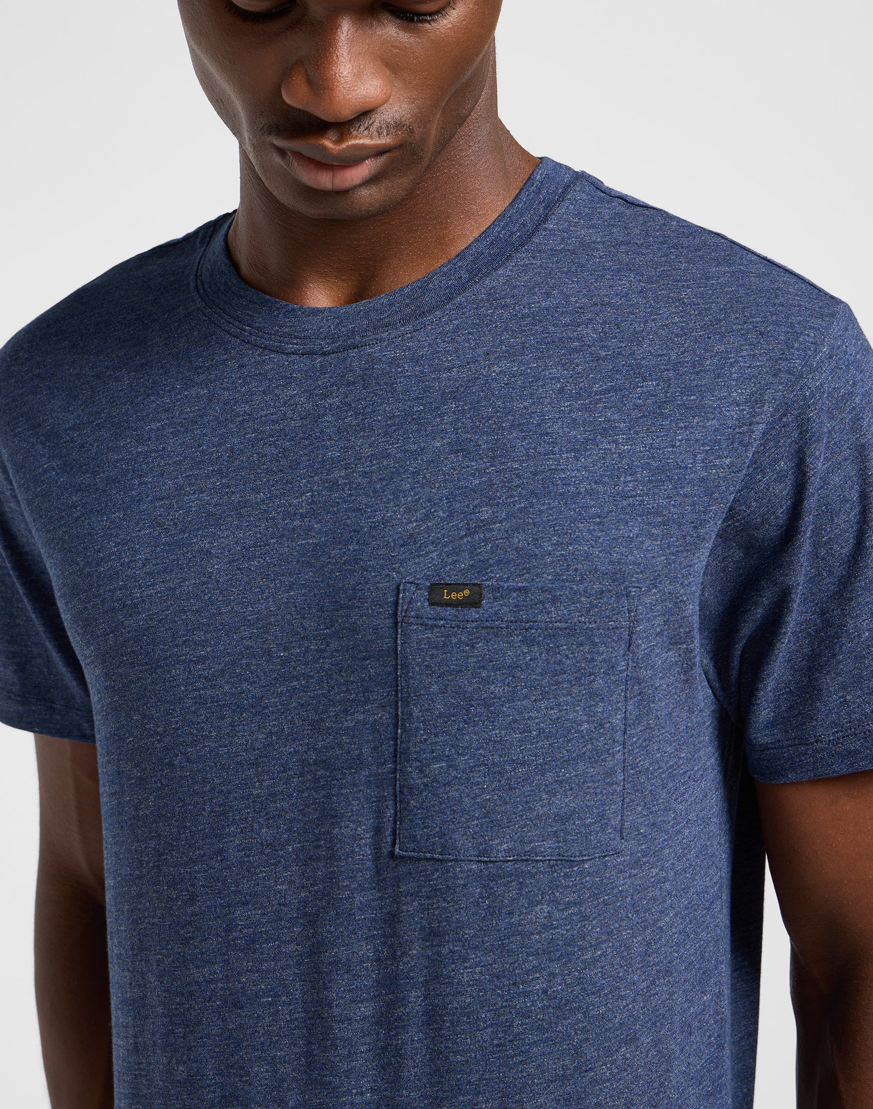 Ultimate Pocket Tee in Navy Mele