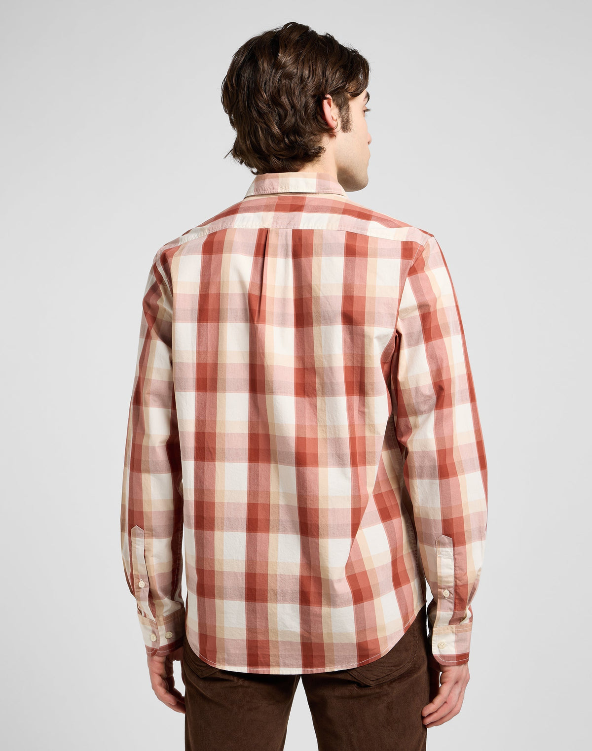 Lee Button Down in Red Clay Plaid