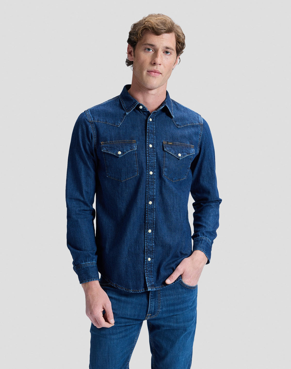 Regular Western Shirt in Rinse