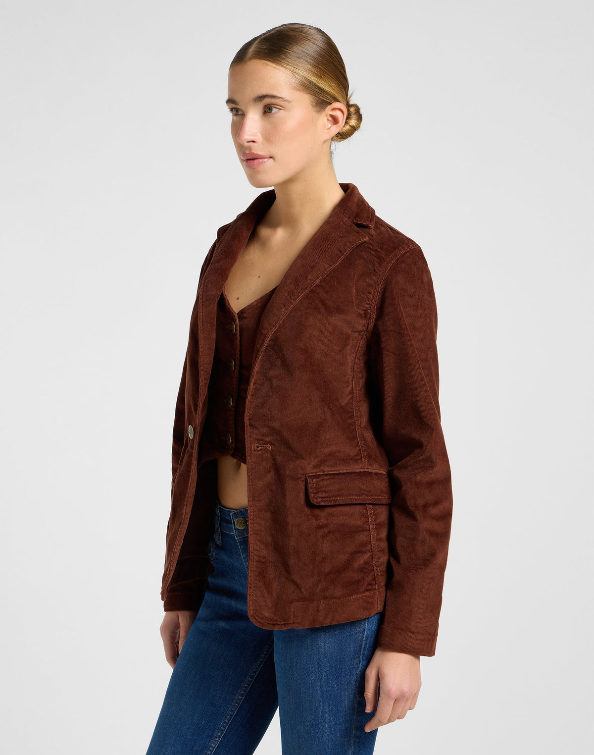 Structured Blazer in Luxe Brown