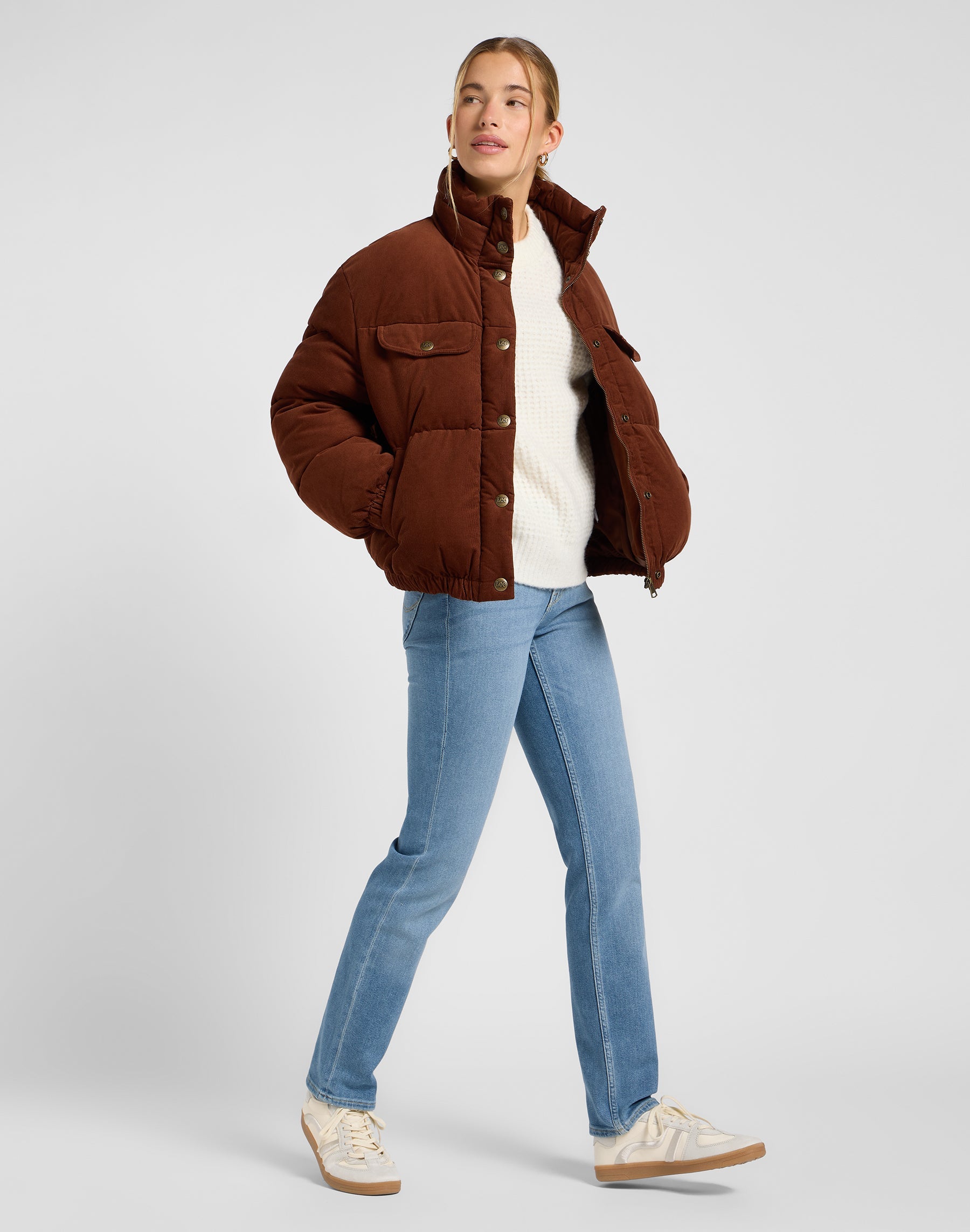 Rider Puffer Jacket in Luxe Brown