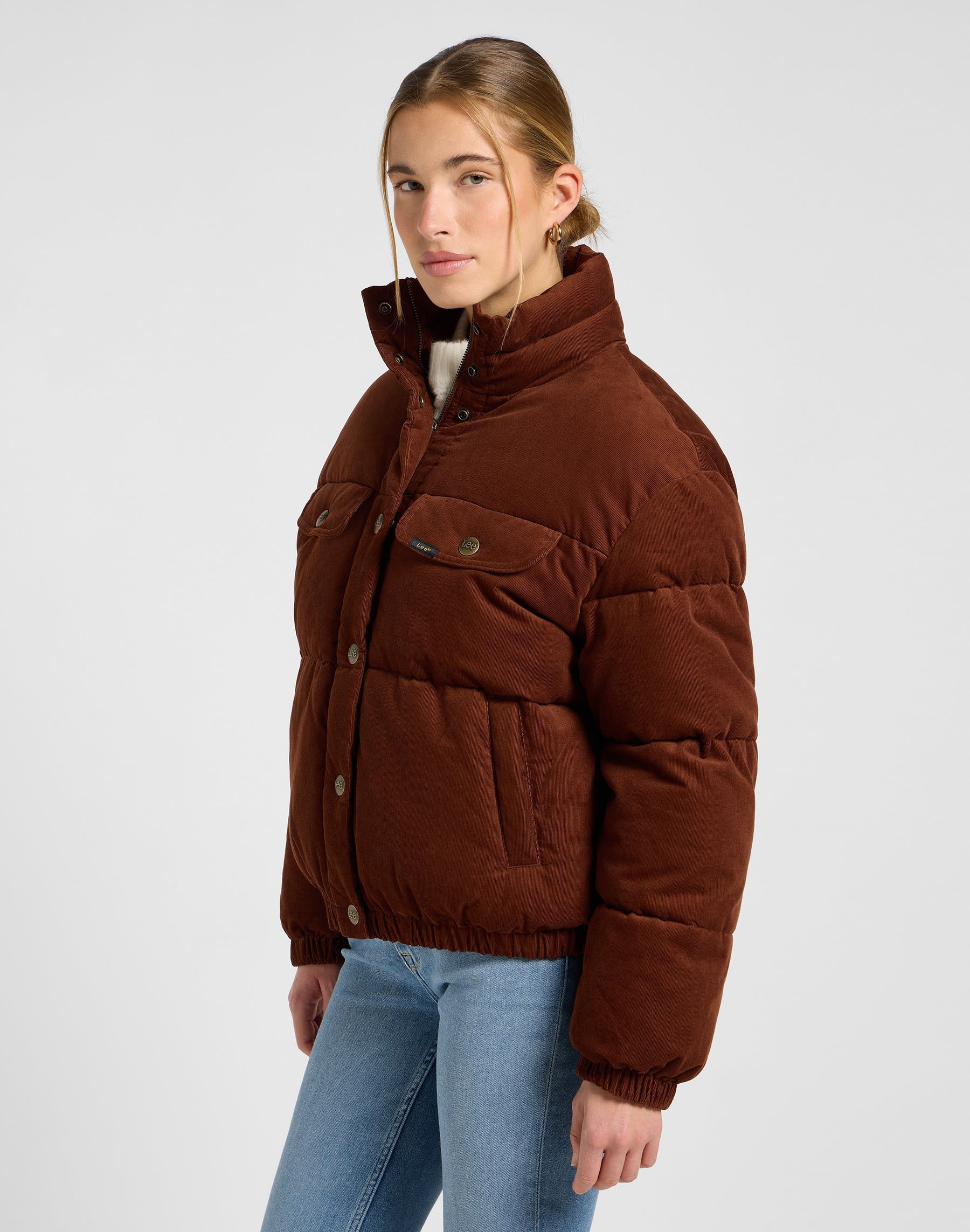 Rider Puffer Jacket in Luxe Brown