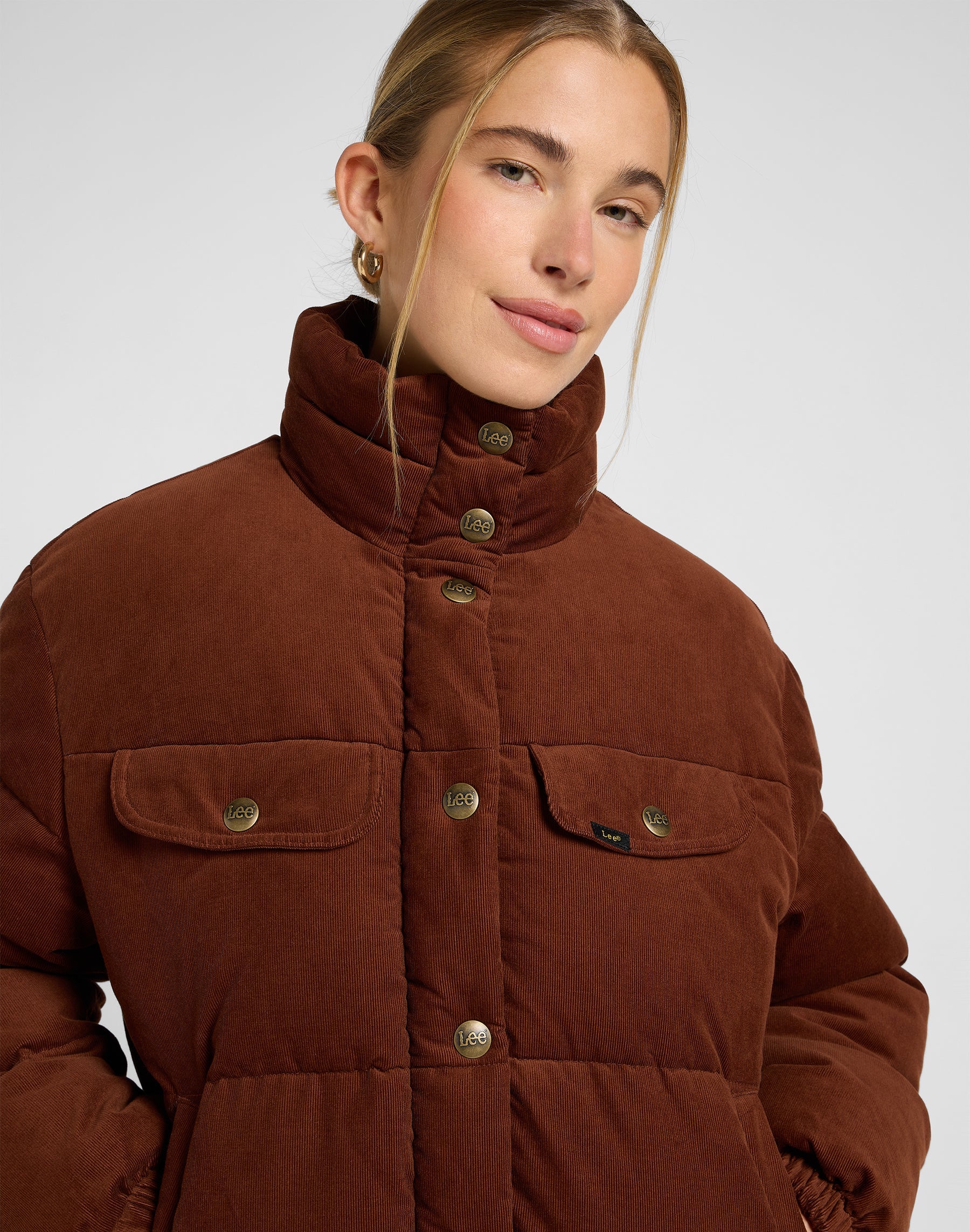 Rider Puffer Jacket in Luxe Brown