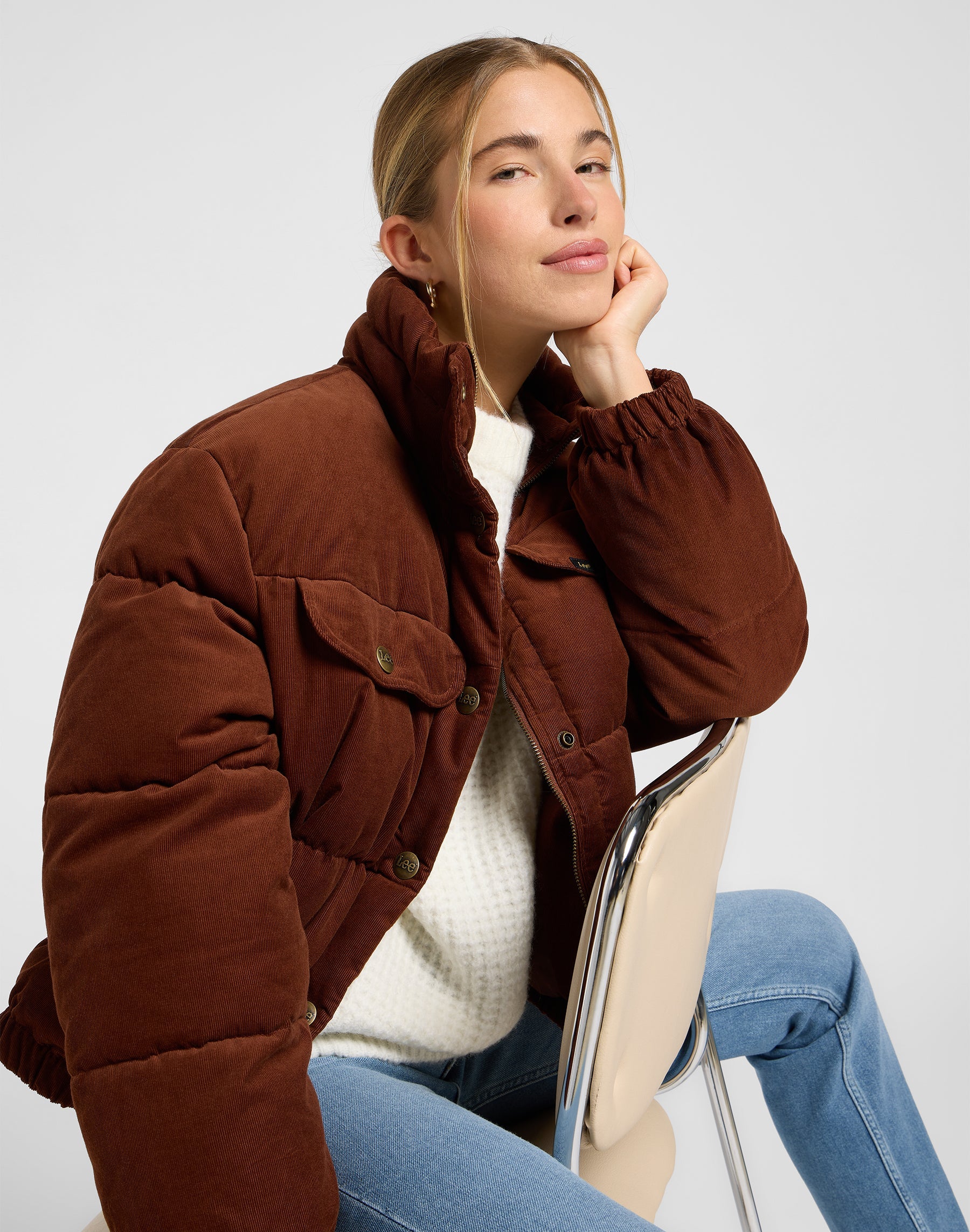 Rider Puffer Jacket in Luxe Brown