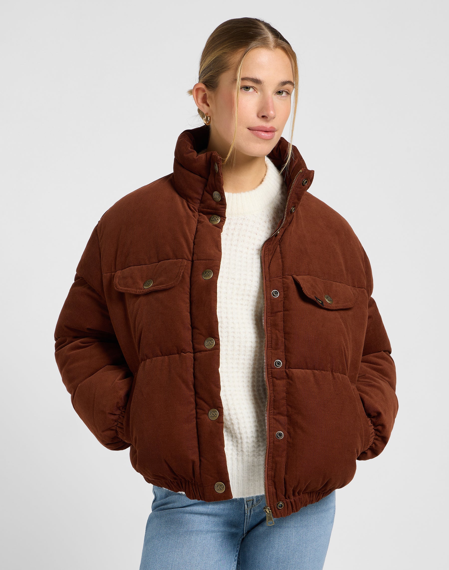 Rider Puffer Jacket in Luxe Brown