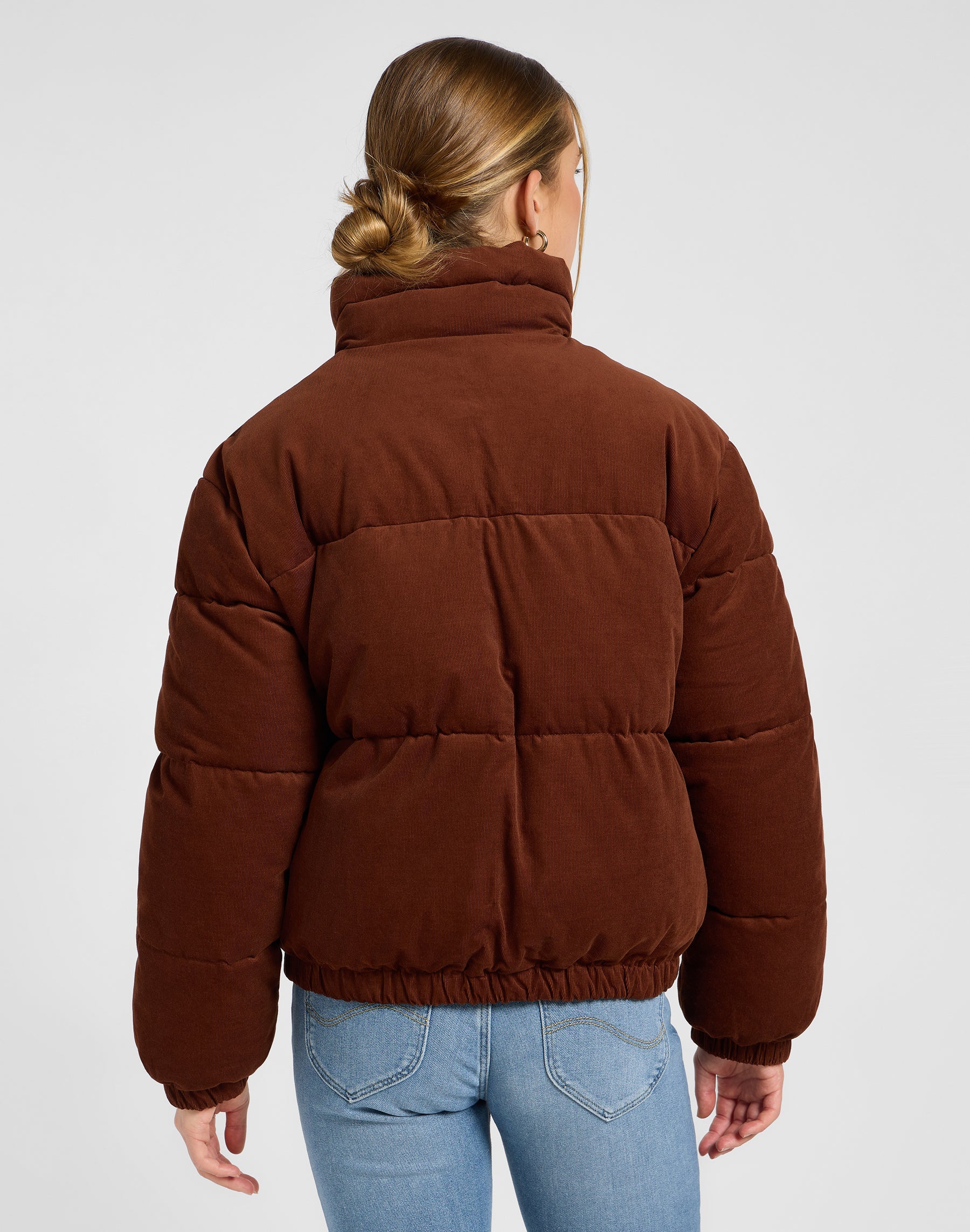 Rider Puffer Jacket in Luxe Brown