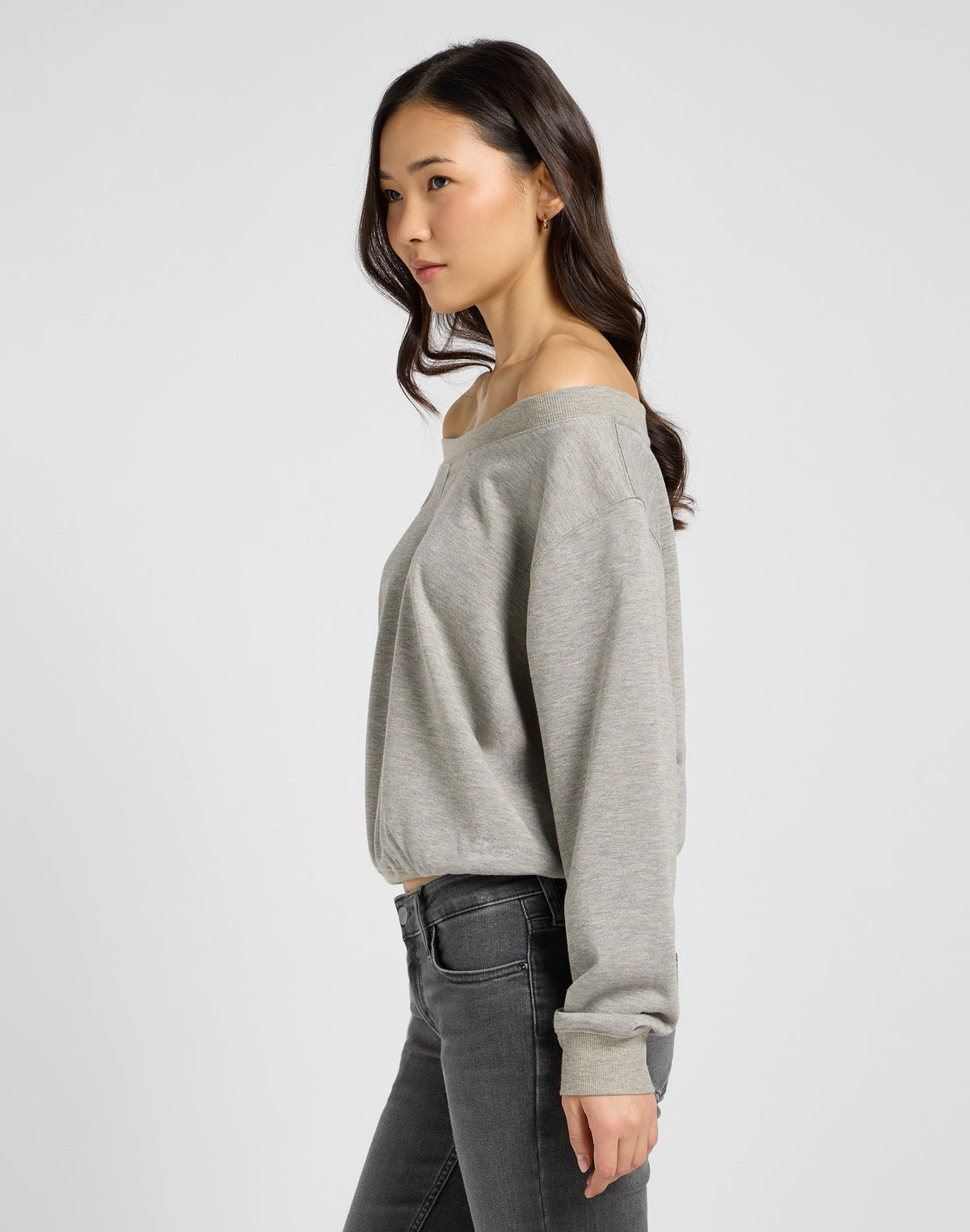 Off Shoulder Sws in Grey Heather