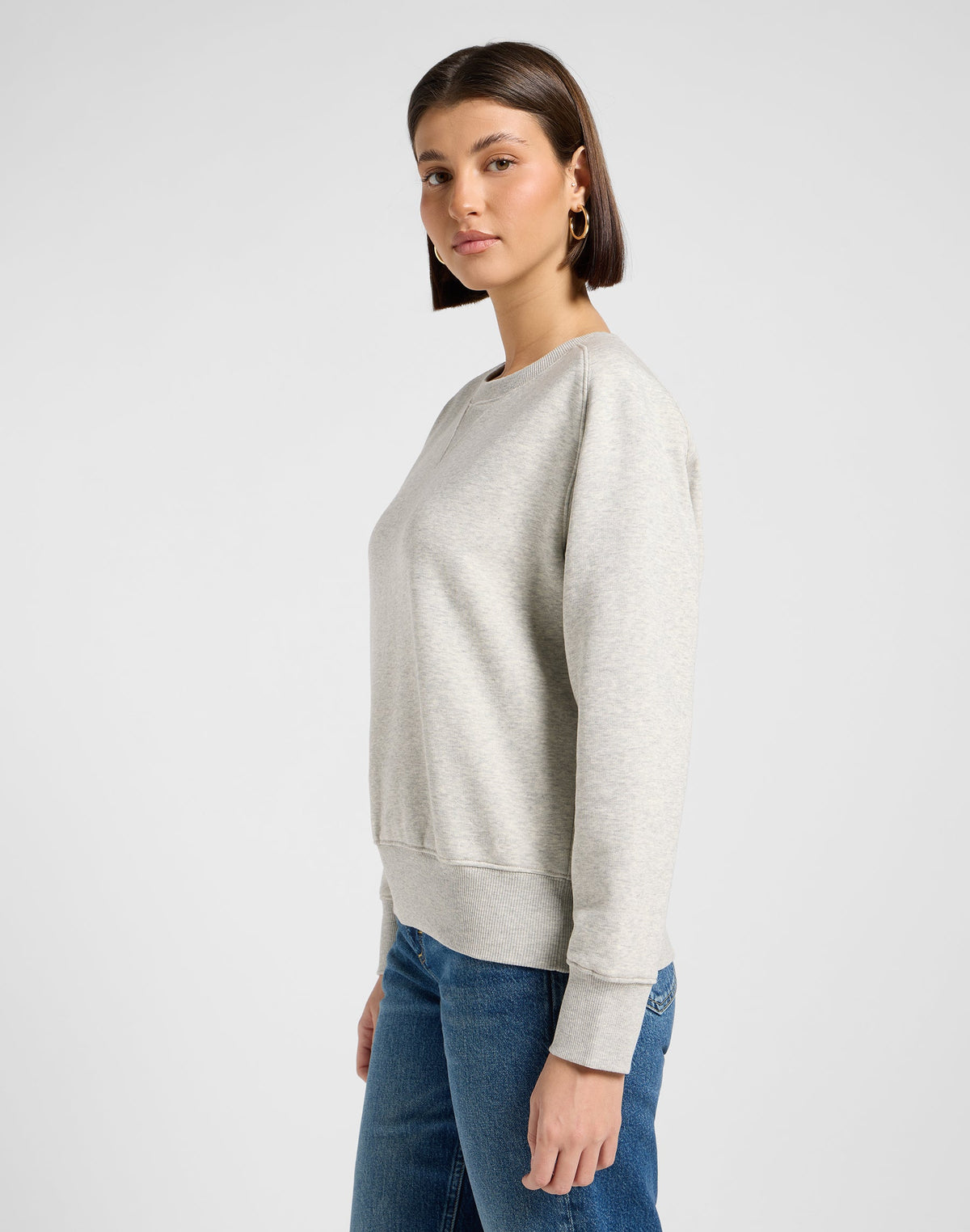 Raglan Crew Sws in Grey Heather