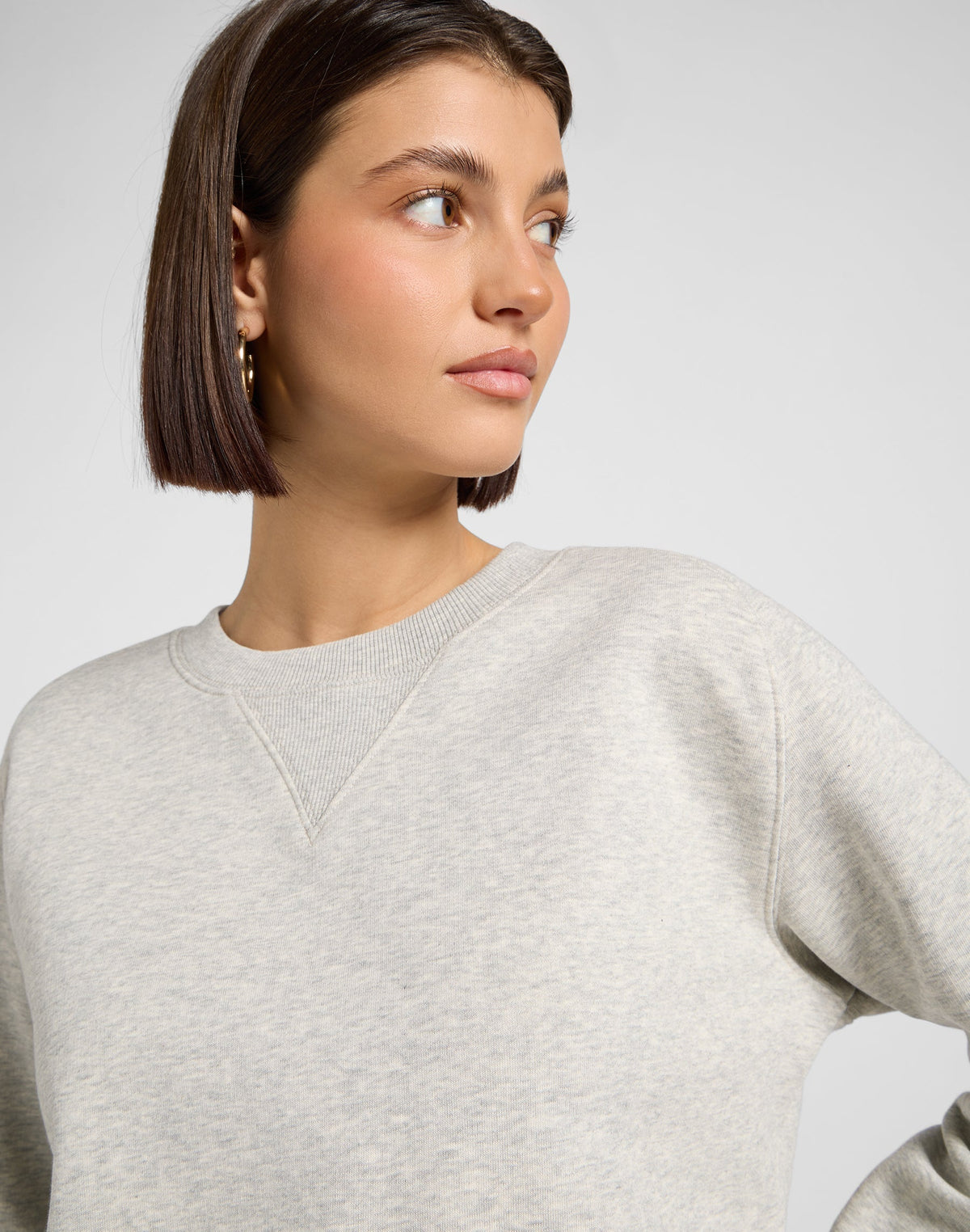 Raglan Crew Sws in Grey Heather
