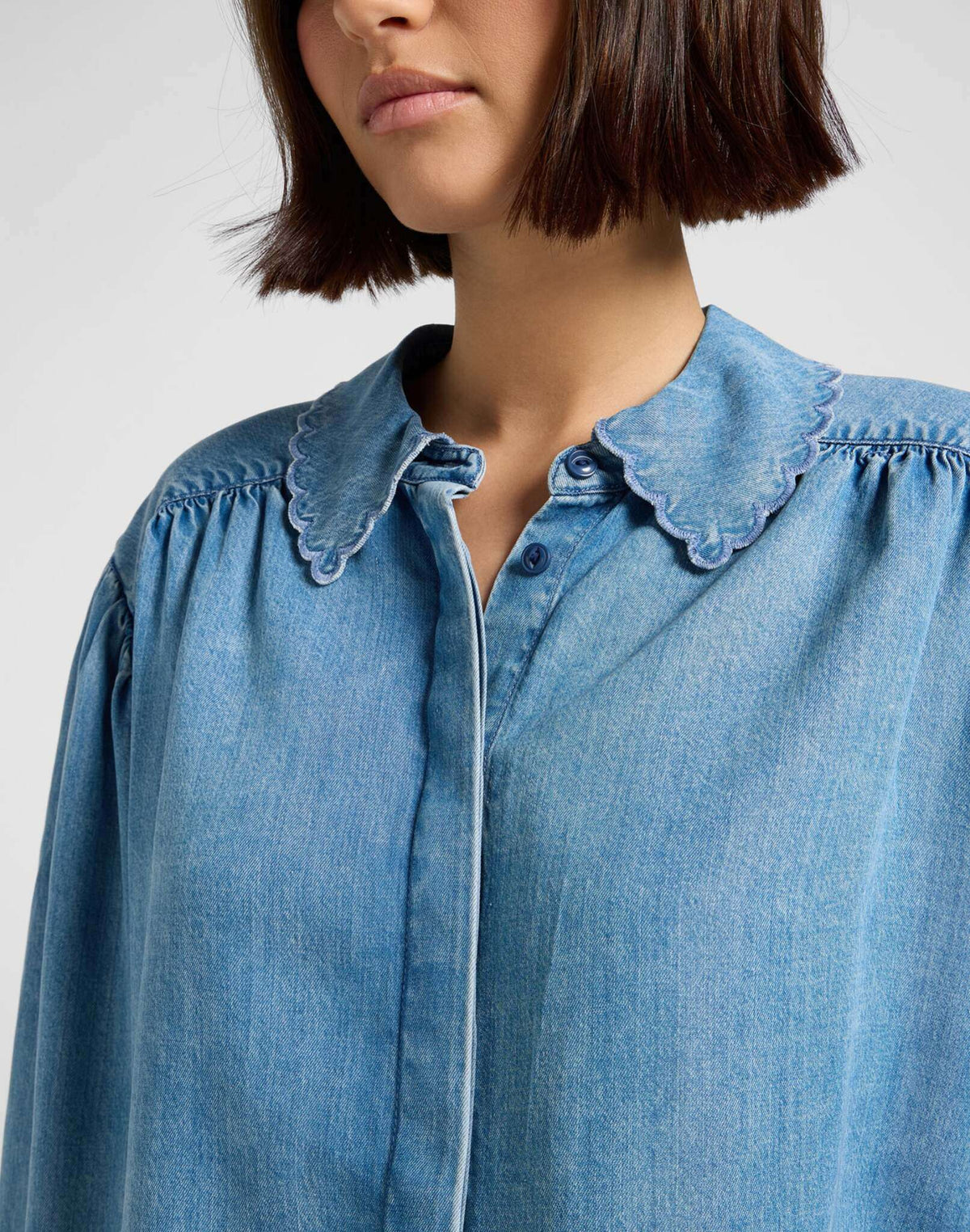Statement Collar Shirt in Indigo Rum