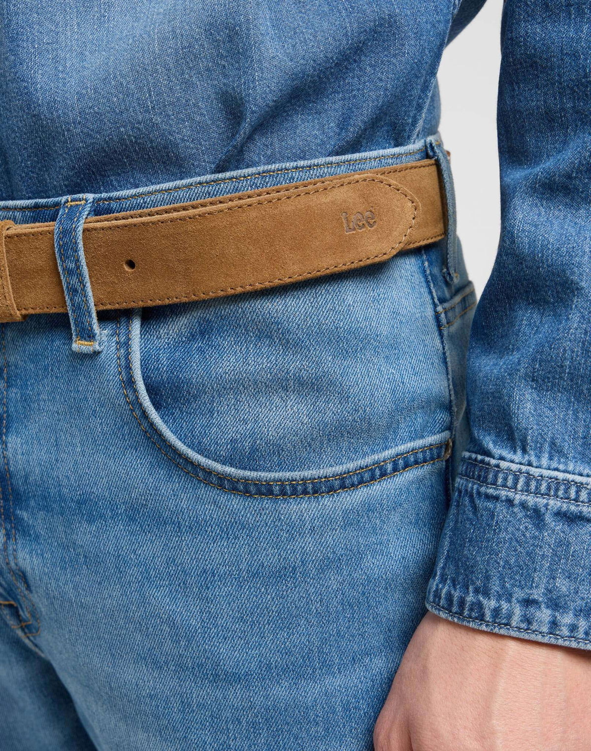 Suede Belt in Khaki