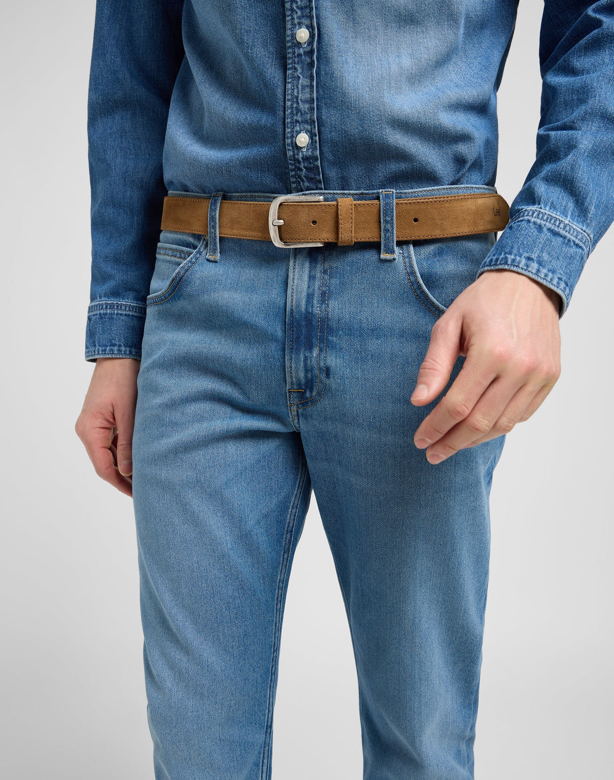 Suede Belt in Khaki