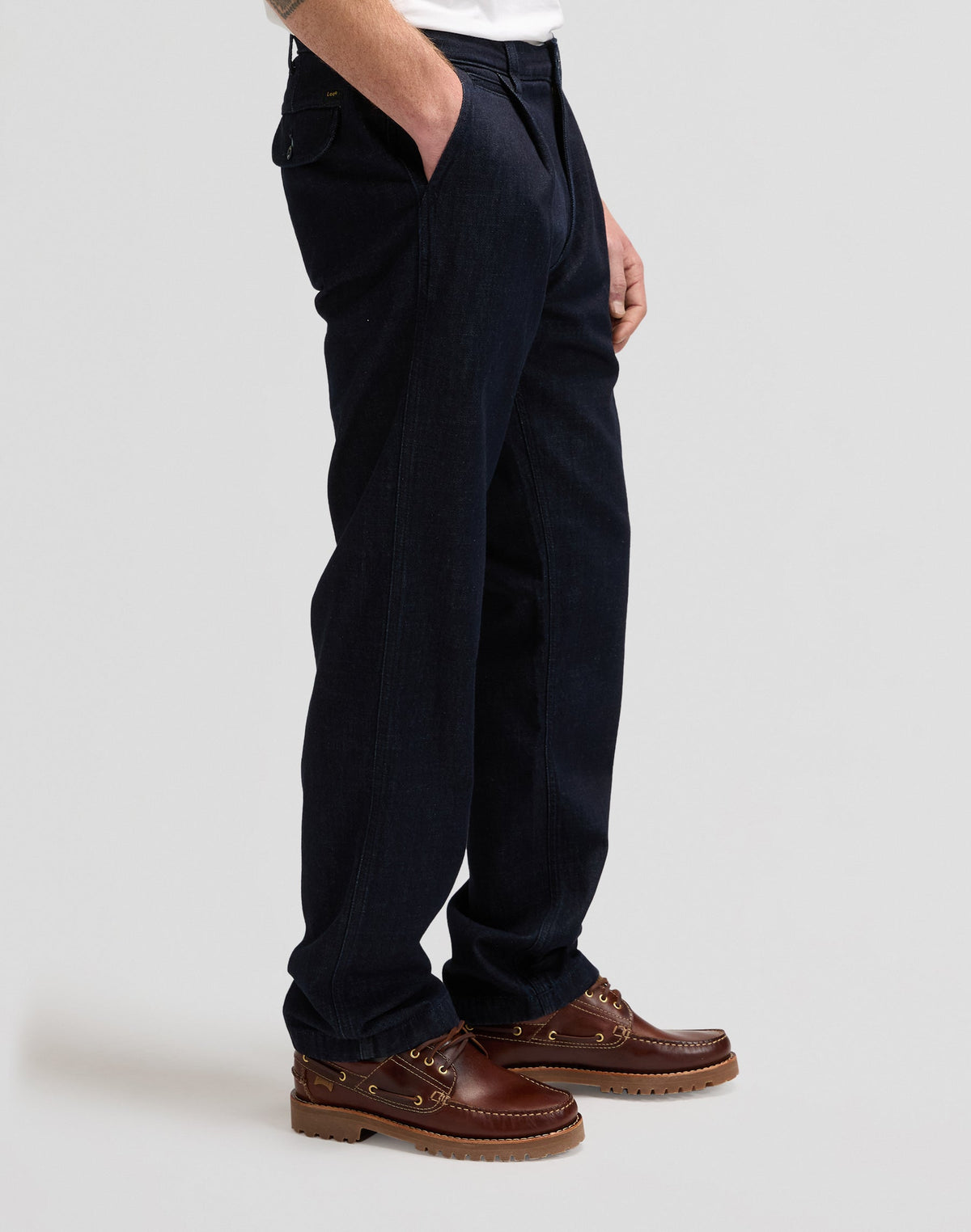 Pleated Chino in Rinse