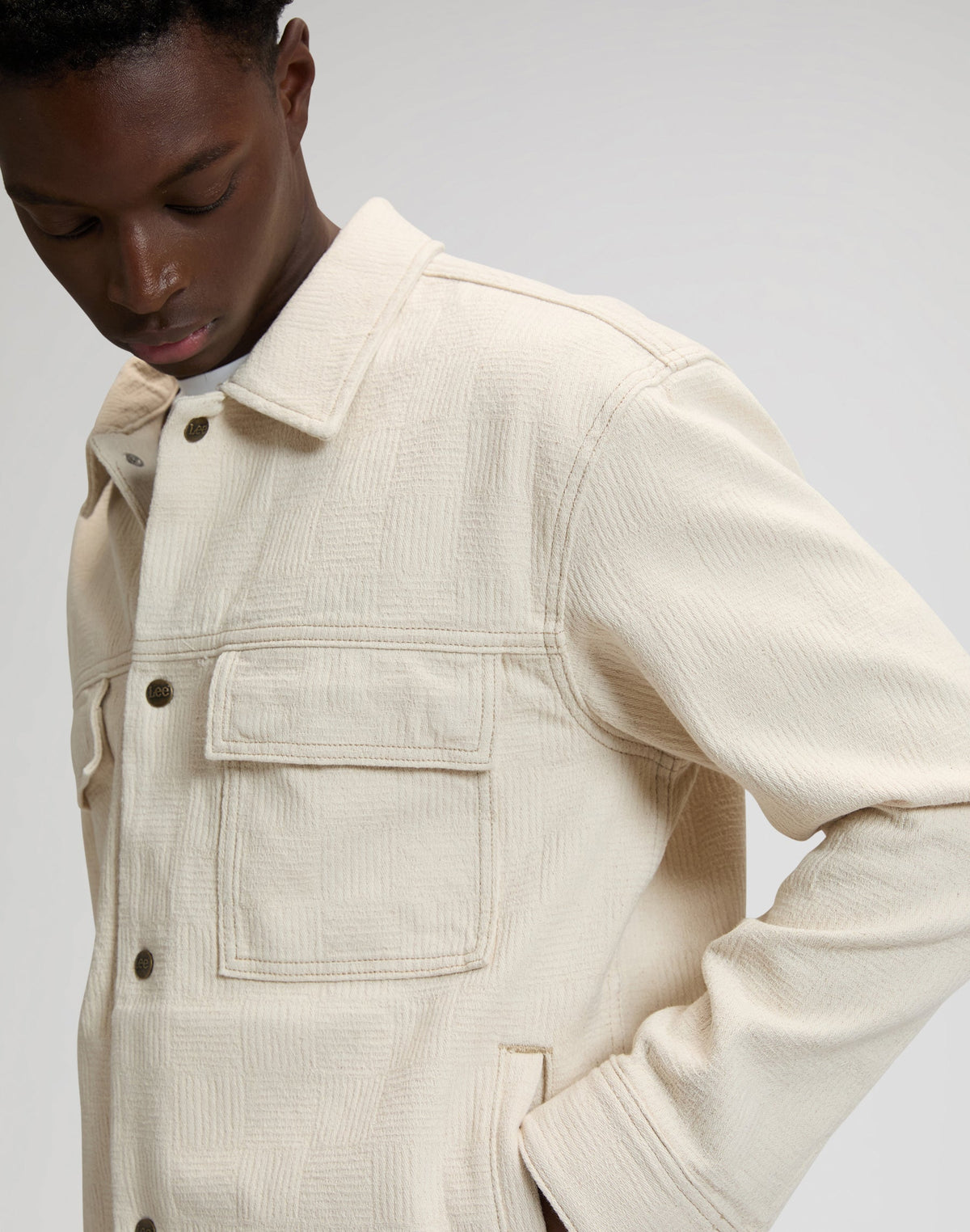 Jacquard Jacket in Natural Greige