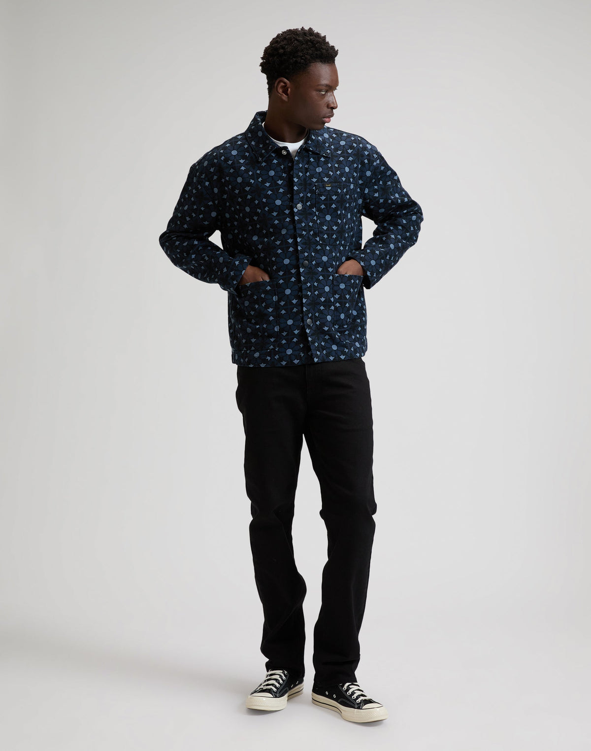 Clean Workwear Jacket in Geo Print
