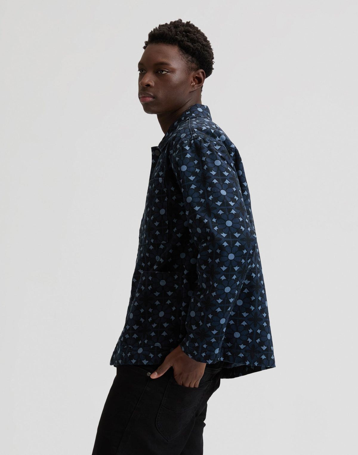 Clean Workwear Jacket in Geo Print