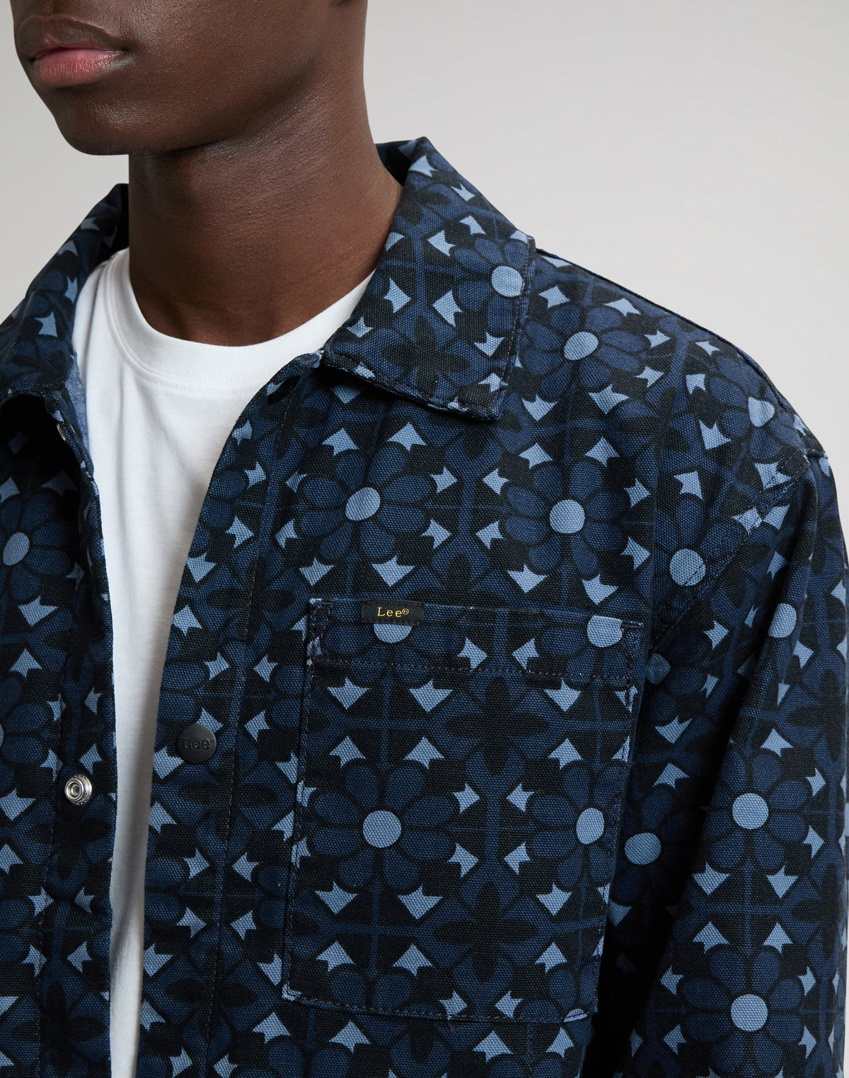 Clean Workwear Jacket in Geo Print