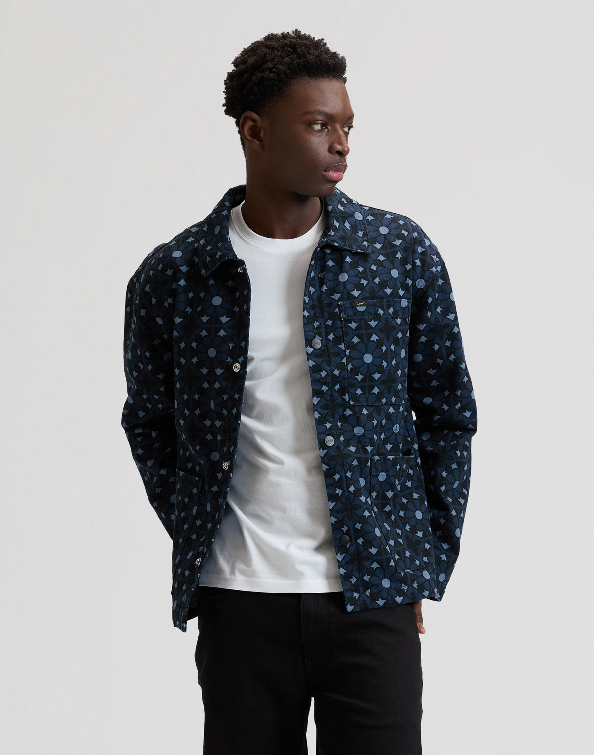 Clean Workwear Jacket in Geo Print