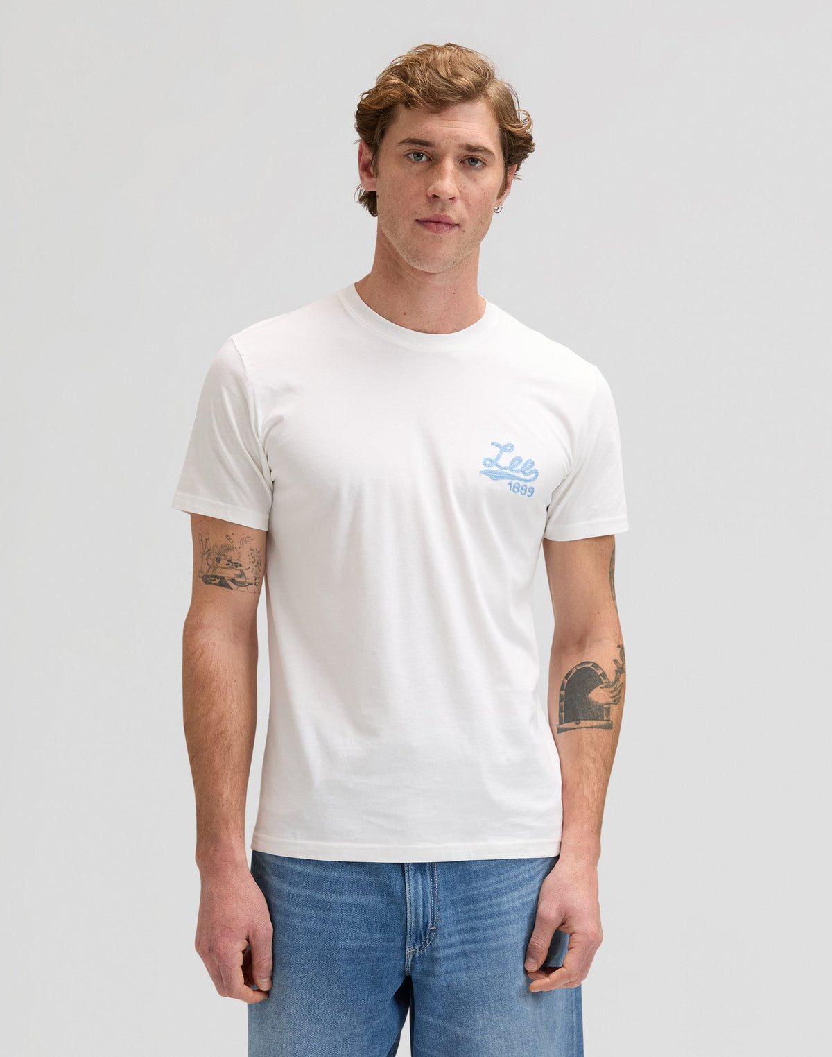 Lee Stitch Tee in Bright White