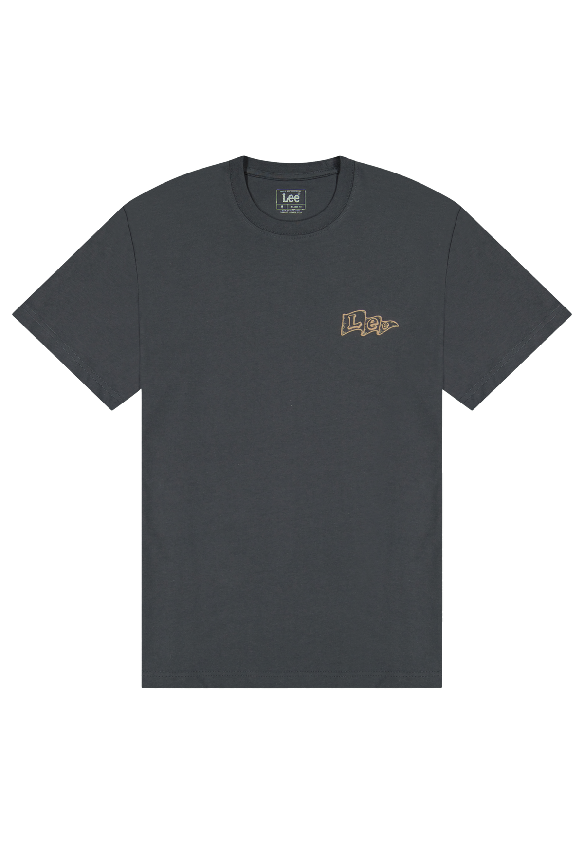Lee Flag Tee in Washed Black