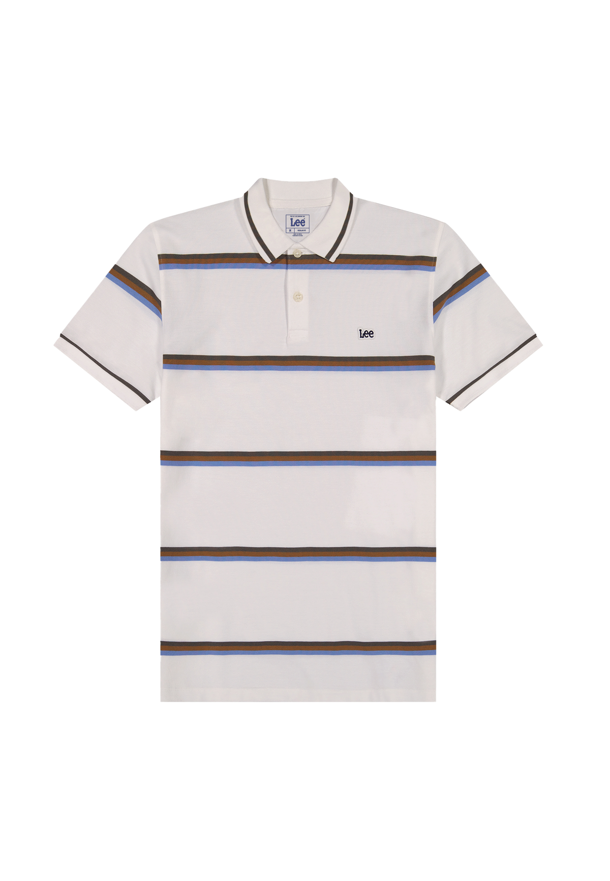 Pique Polo in Halogen Safari Stripe