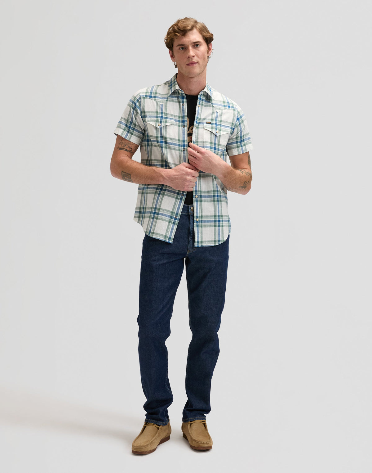 Ss Western Shirt in Desert Sage Plaid