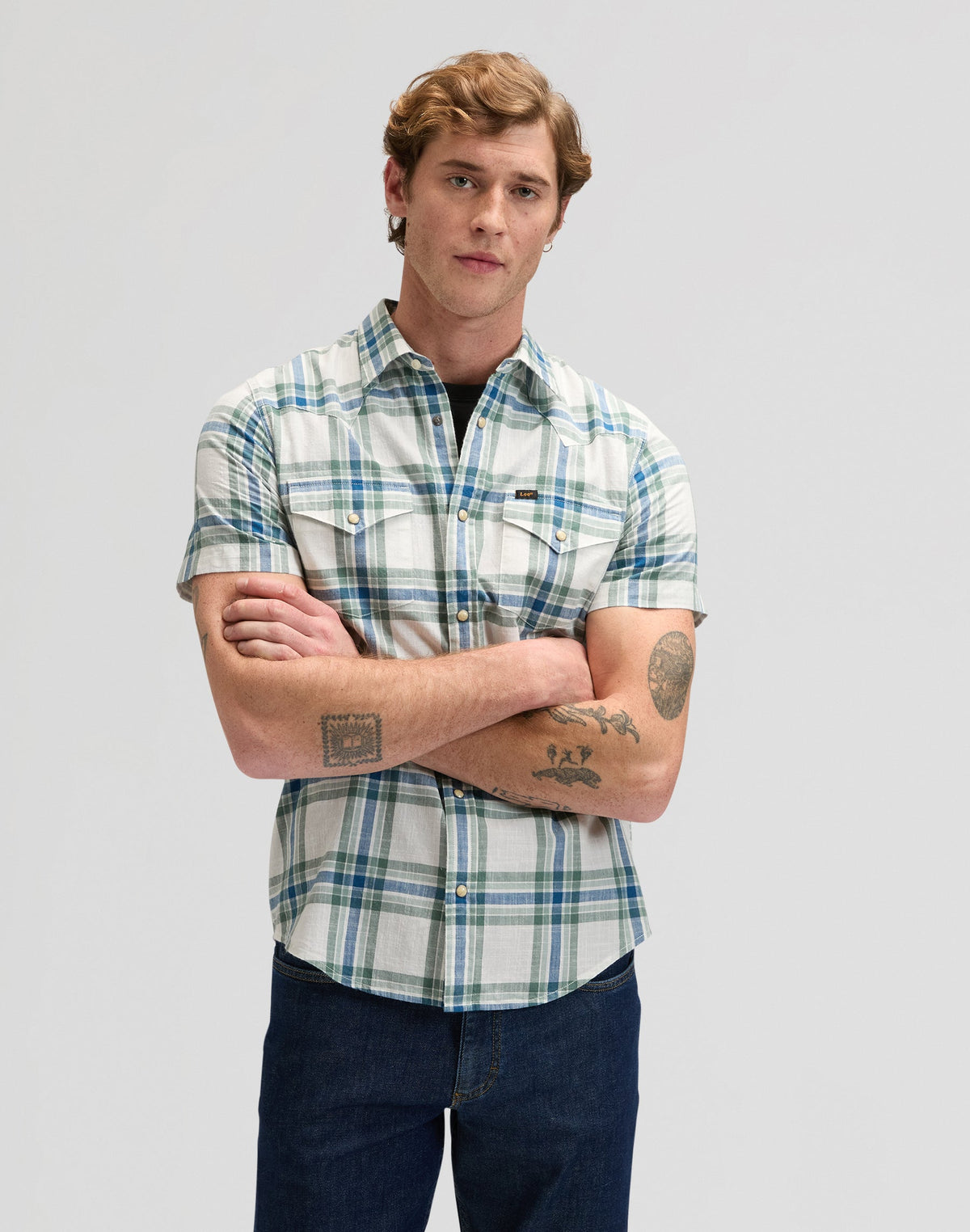 Ss Western Shirt in Desert Sage Plaid