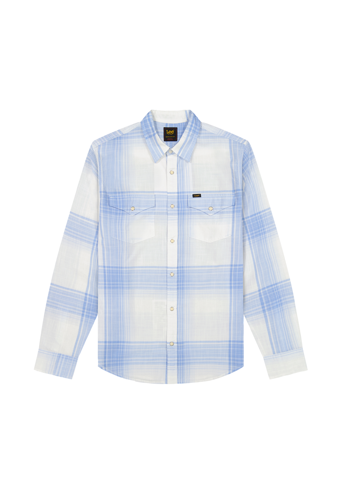 Clean Western Shirt in Halogen Ombre Plaid
