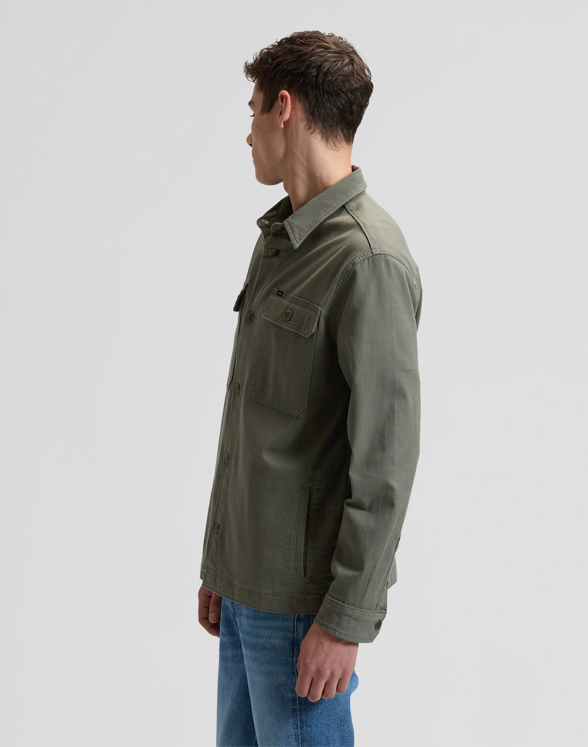 2 Pocket Overshirt in Lichen Olive