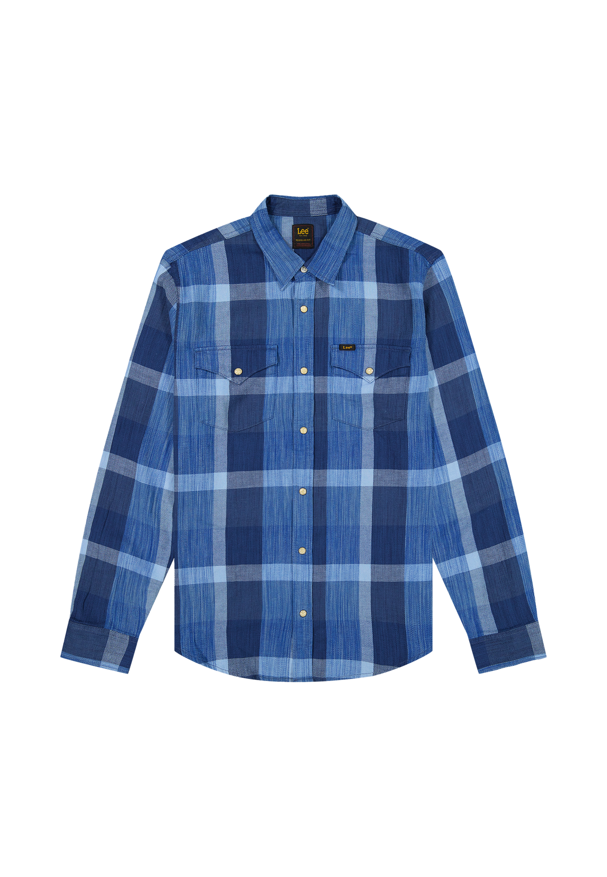 Clean Western Shirt in Indigo Plaid