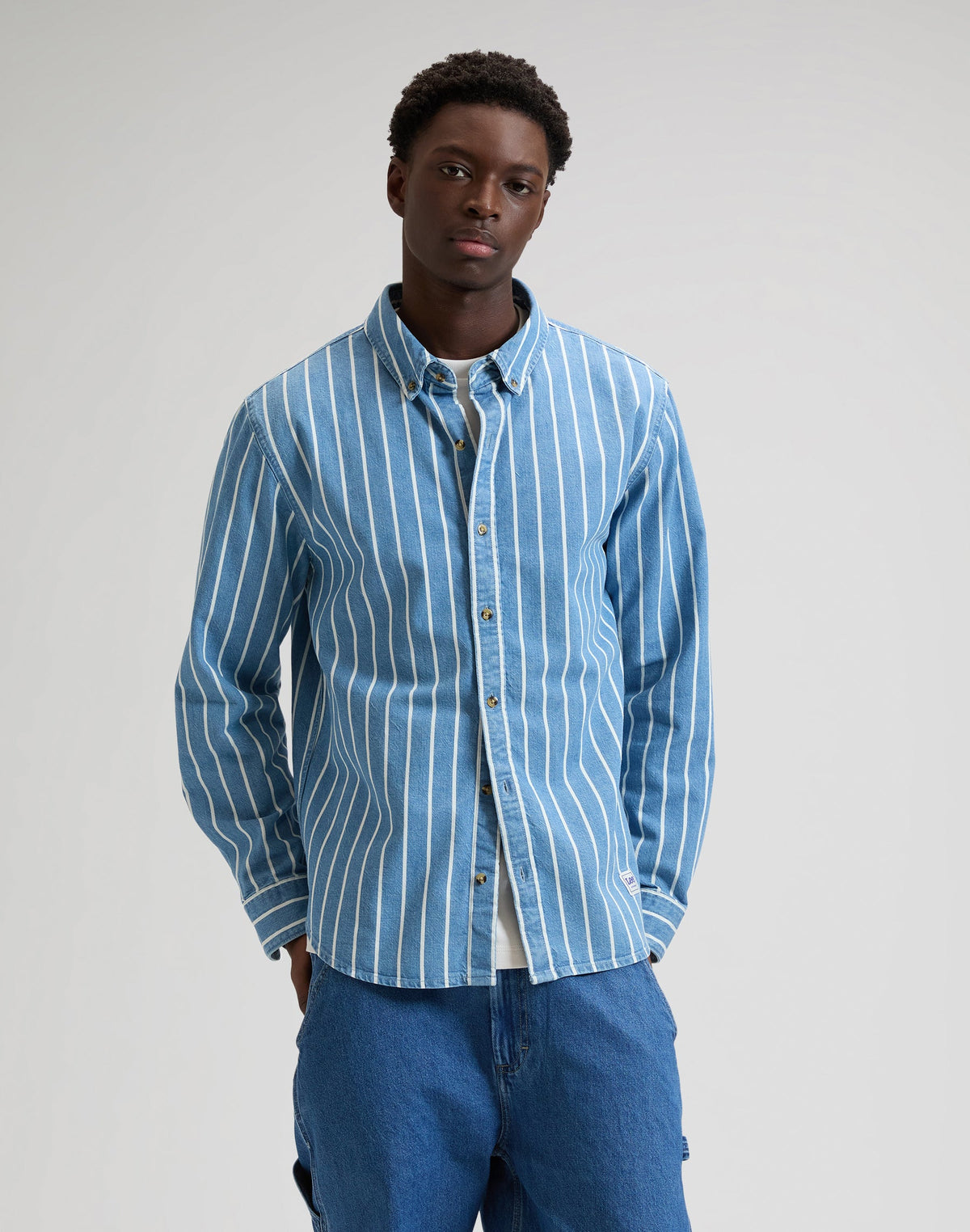 Workwear Button Down in Denim Stripe