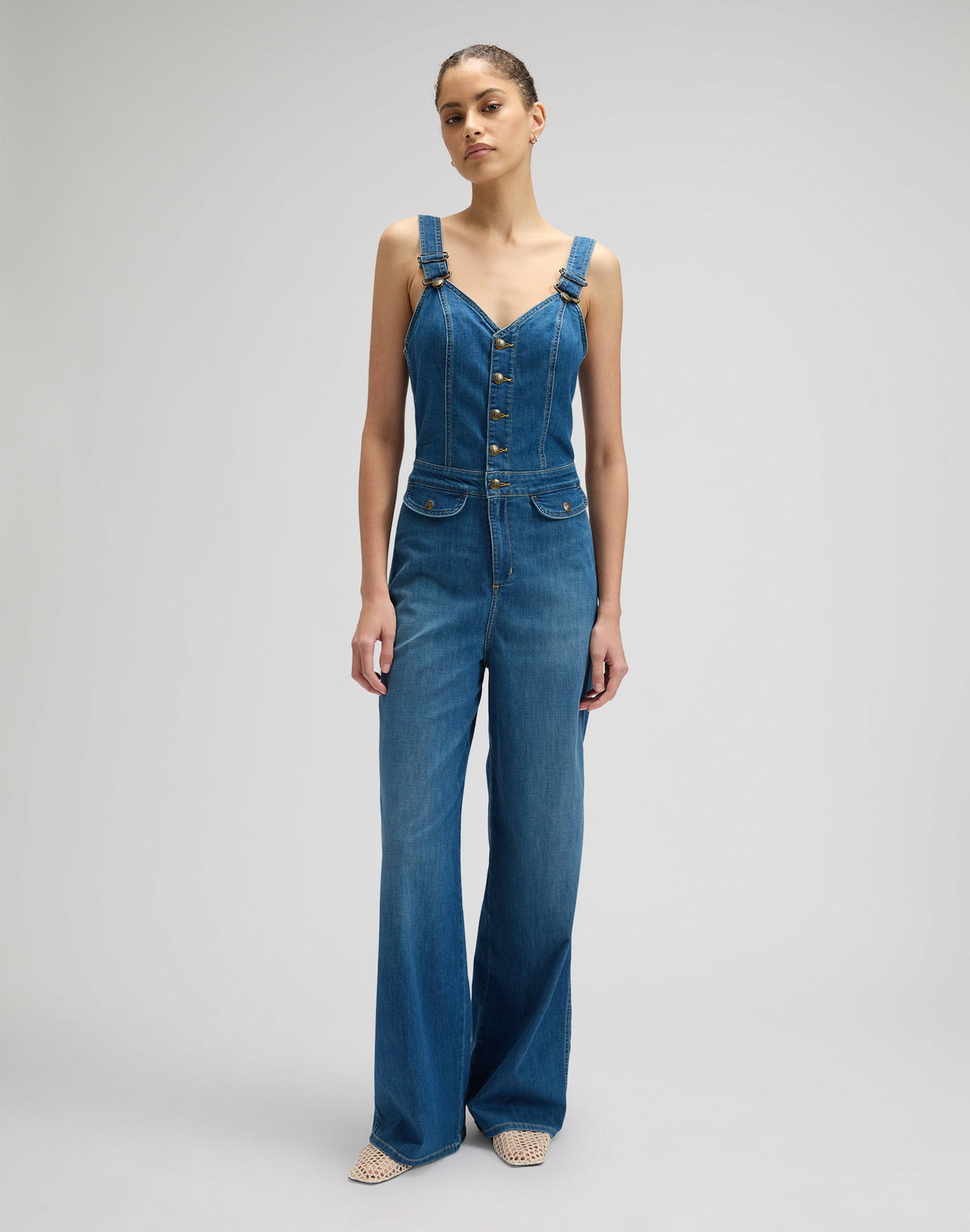 Cut Out Jumpsuit in Blue Arrow