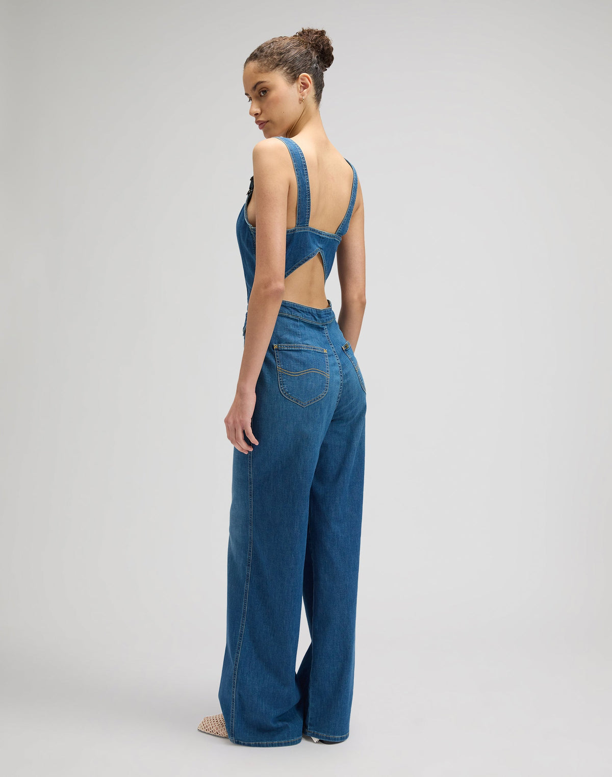 Cut Out Jumpsuit in Blue Arrow